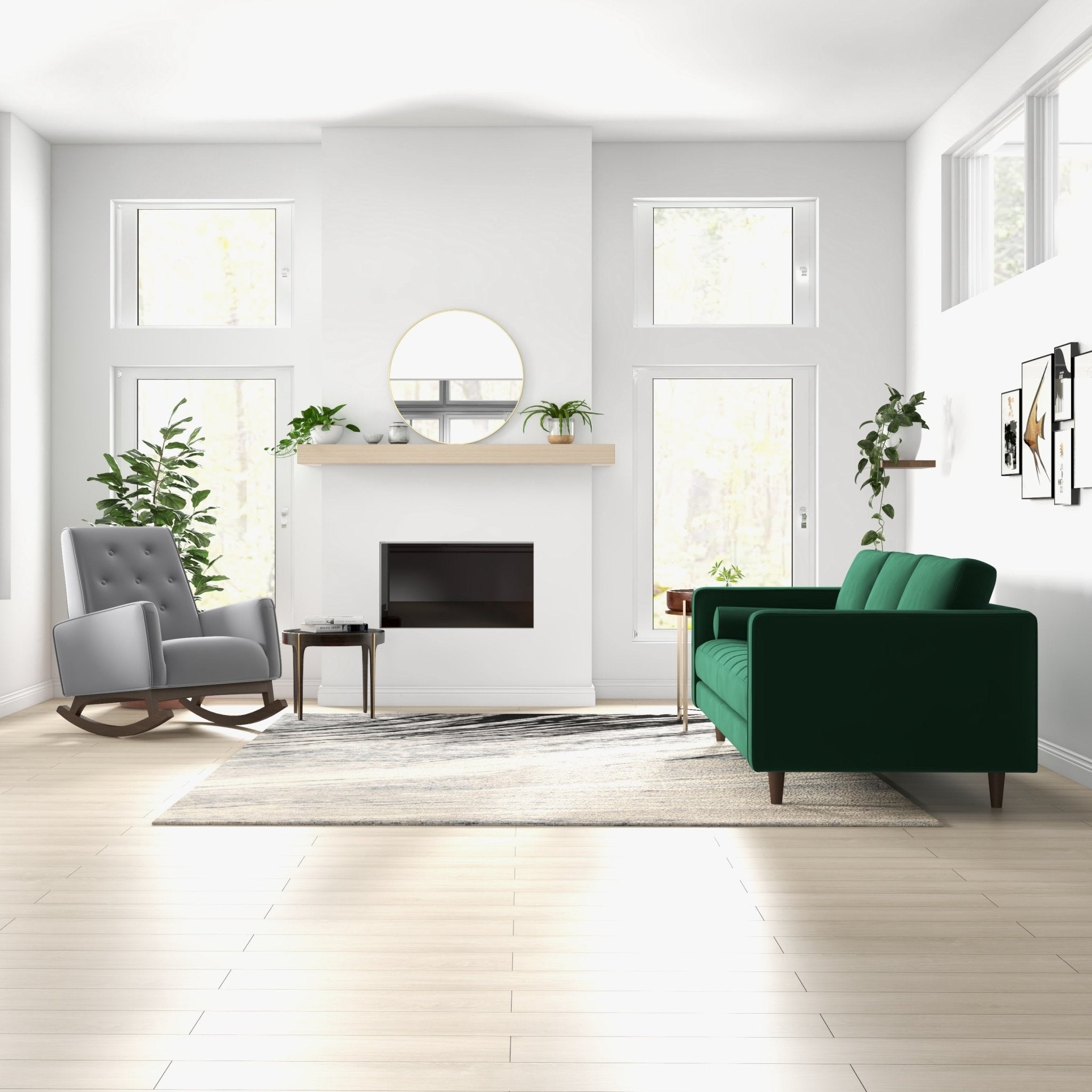 Windsor Grey Microfiber Rocking Chair - MidinMod