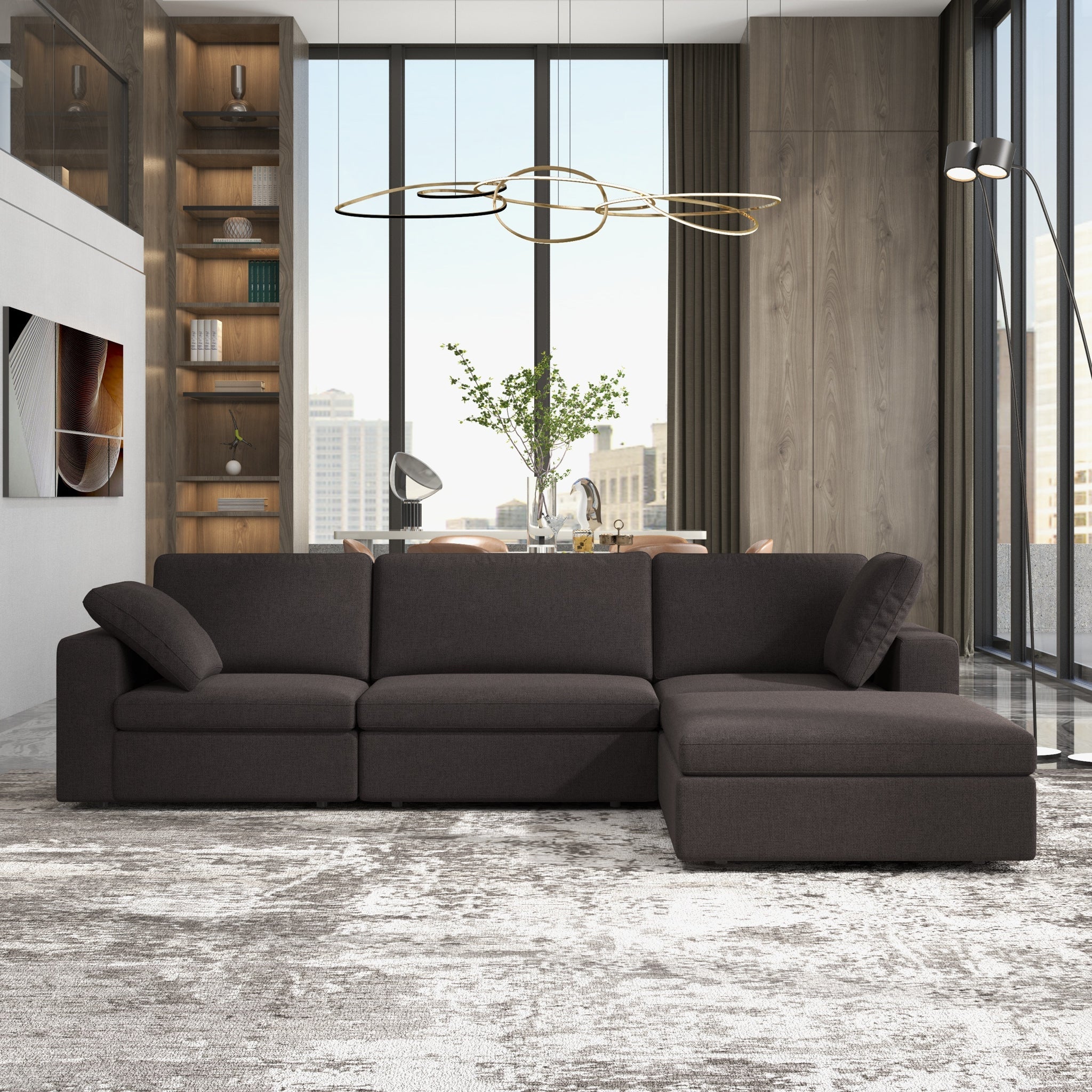 Texas Modular Corner Sectional Modern Sofa Dark Gray - MidinMod