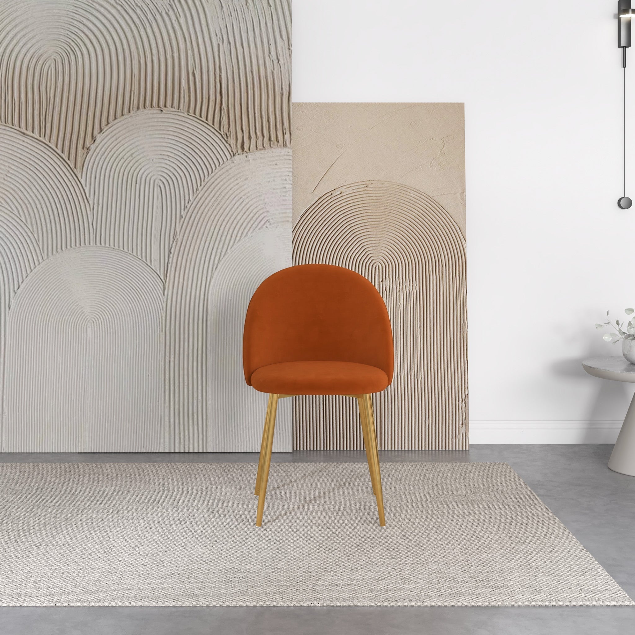 Vanessa Orange Velvet Dining Chair - MidinMod