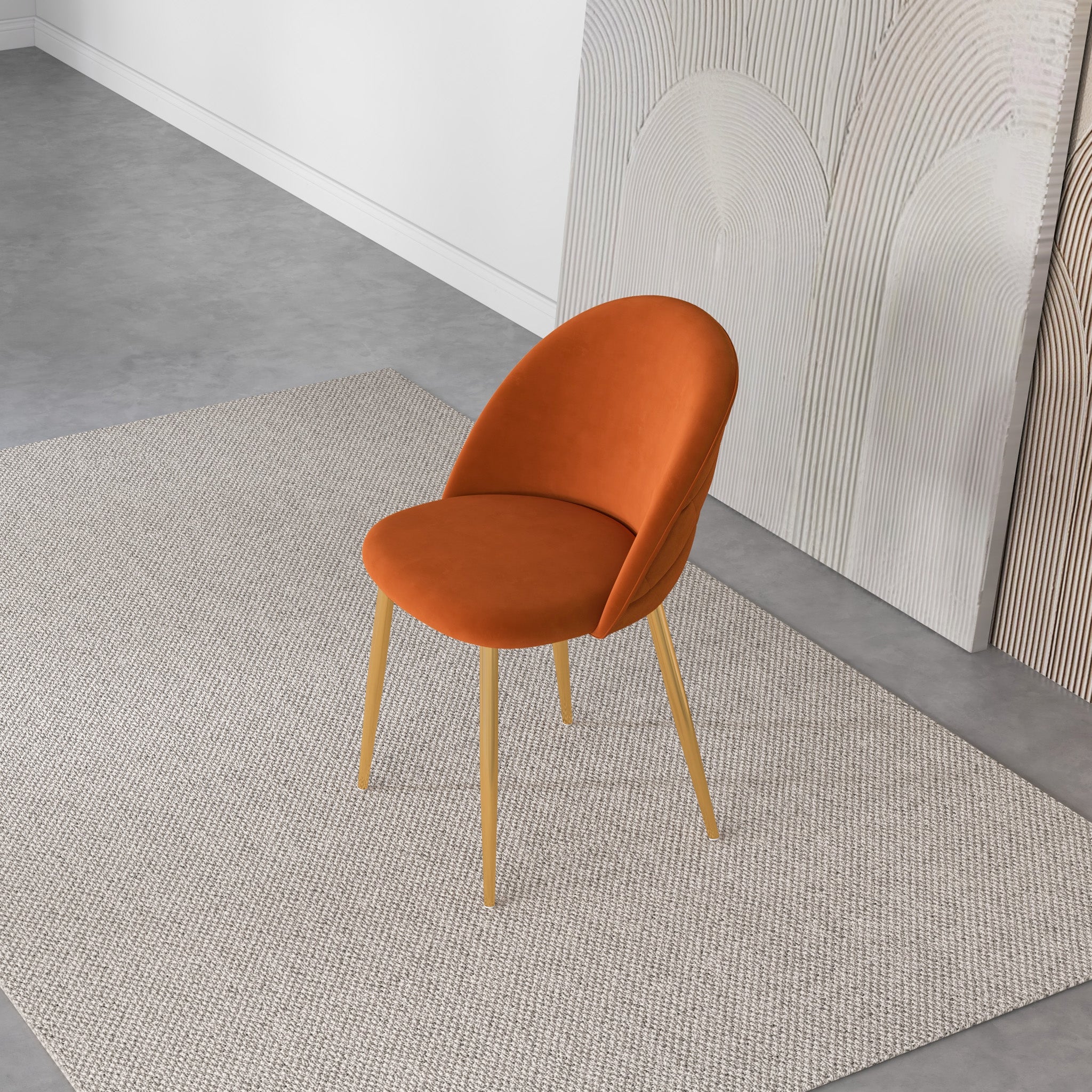 Vanessa Orange Velvet Dining Chair - MidinMod