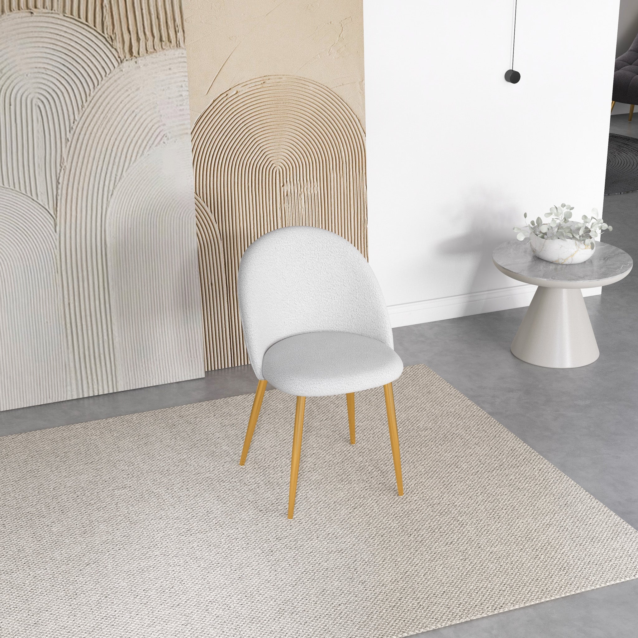 Vanessa Dining Chair Beige Boucle - MidinMod