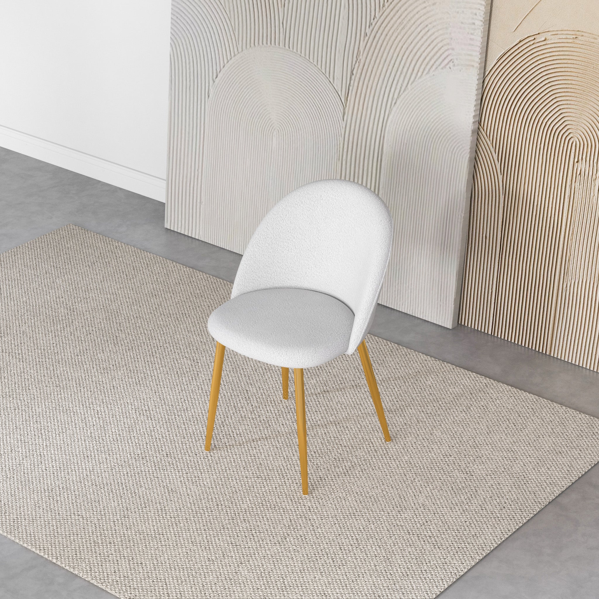 Vanessa Dining Chair Beige Boucle - MidinMod