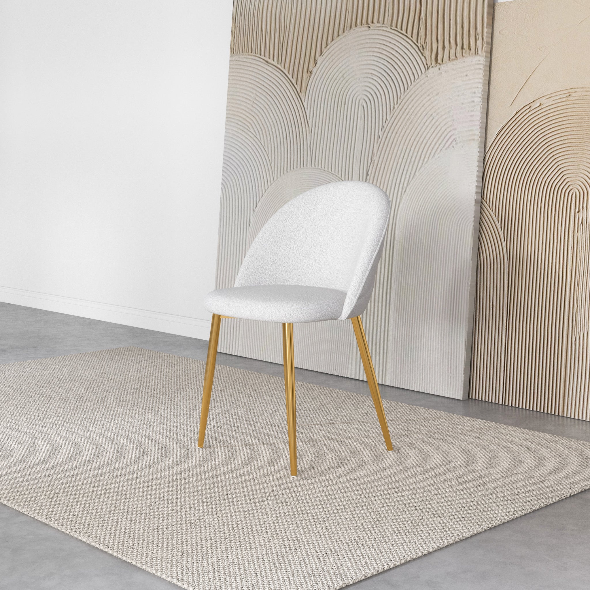 Vanessa Dining Chair Beige Boucle - MidinMod