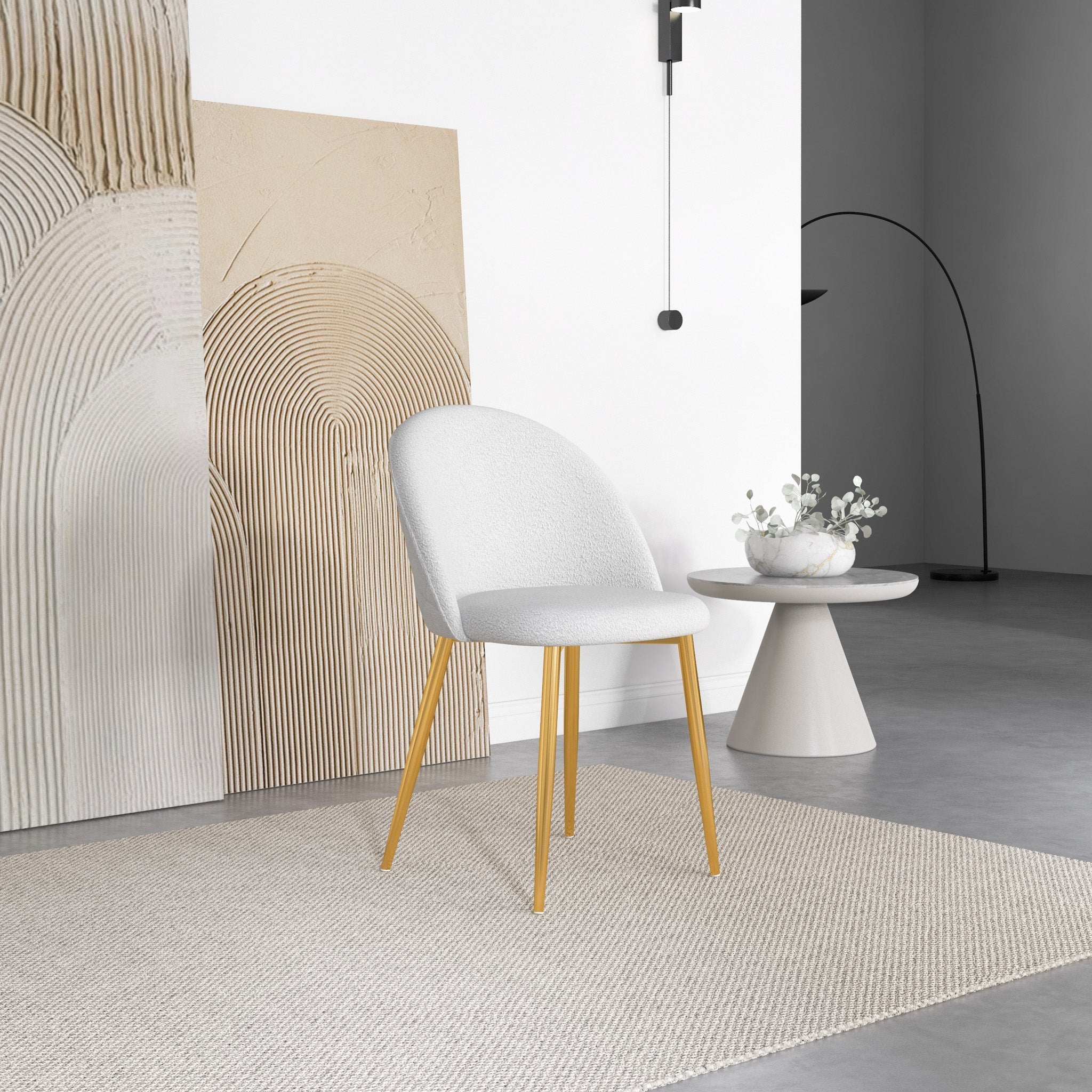 Vanessa Dining Chair Beige Boucle - MidinMod