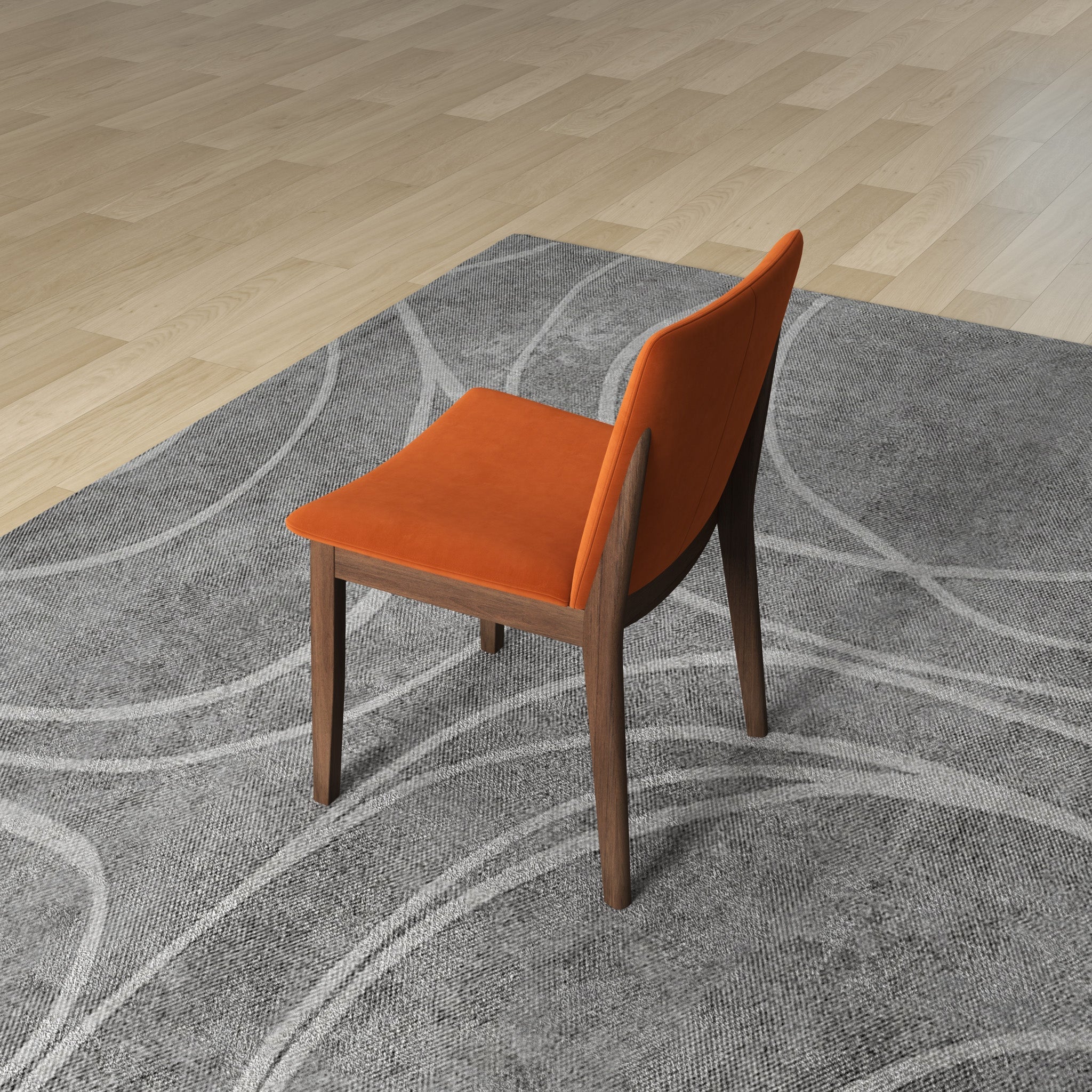 Virginia Dining Chair Burnt Orange Velvet Set of 2 - MidinMod