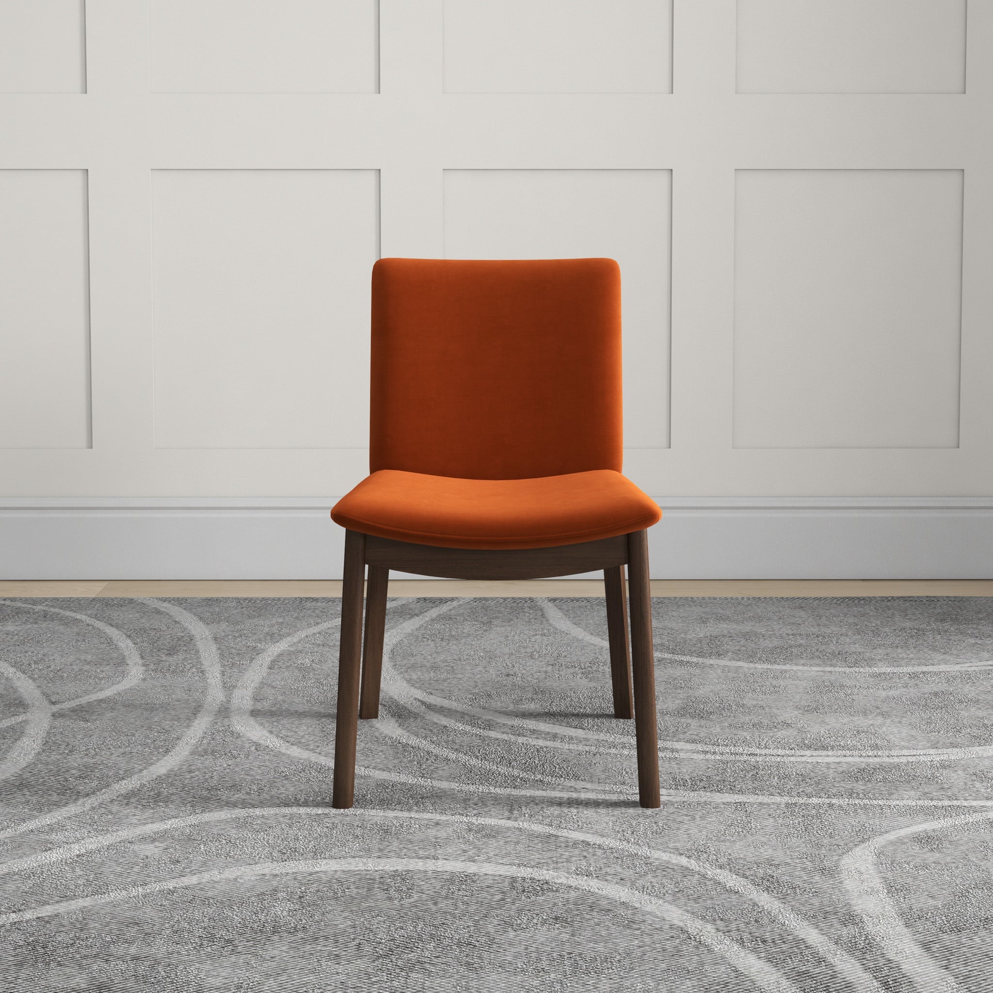 Virginia Dining Chair Burnt Orange Velvet Set of 2 - MidinMod