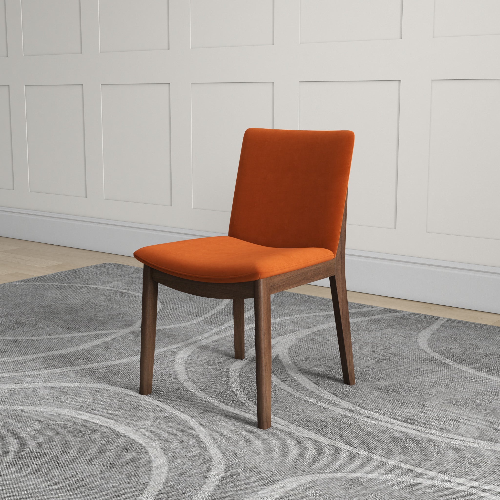 Virginia Dining Chair Burnt Orange Velvet Set of 2 - MidinMod