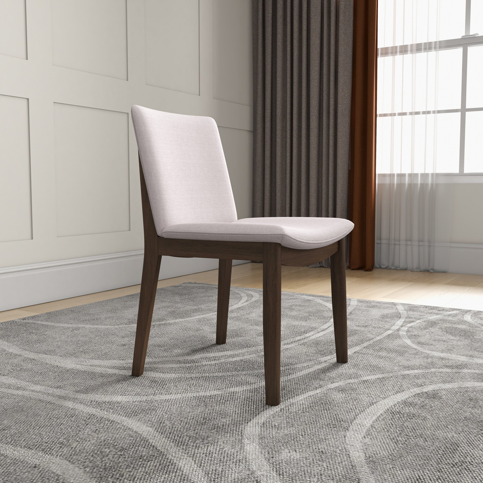 Virginia Dining Chair Beige Linen Set of 2 - MidinMod