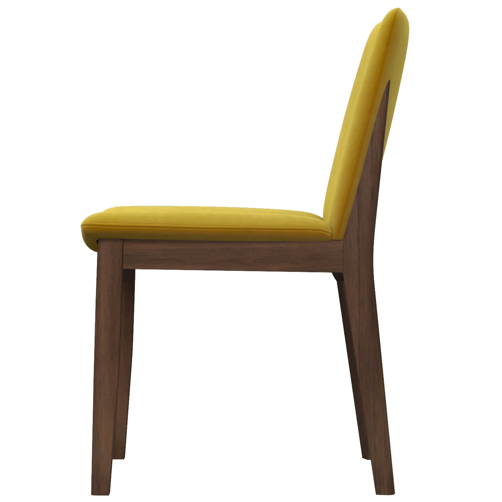 Virginia Dining Chair Dark Yellow Velvet Set of 2 - MidinMod