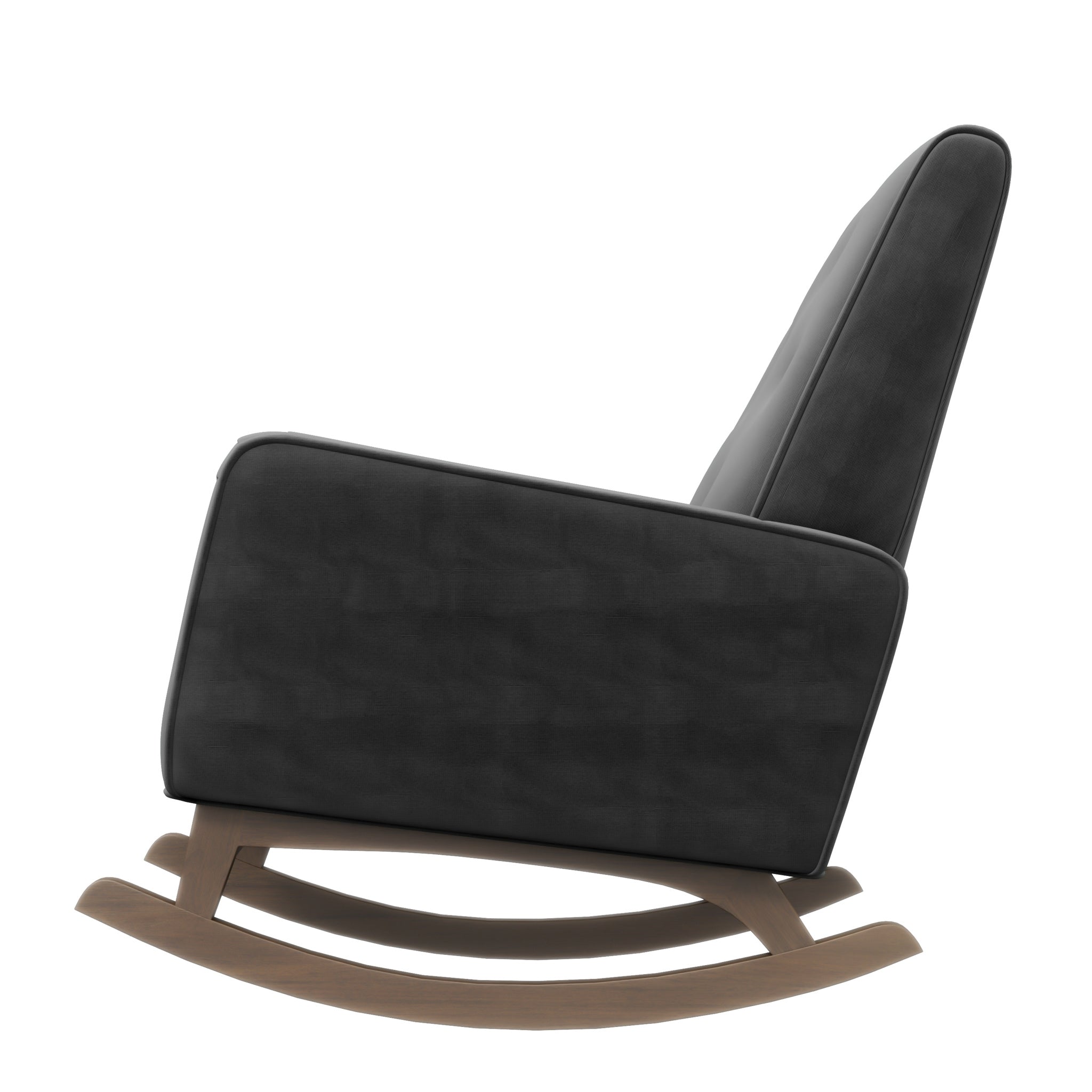 Windsor Dark Grey Velvet Fabric Rocking Chair - MidinMod