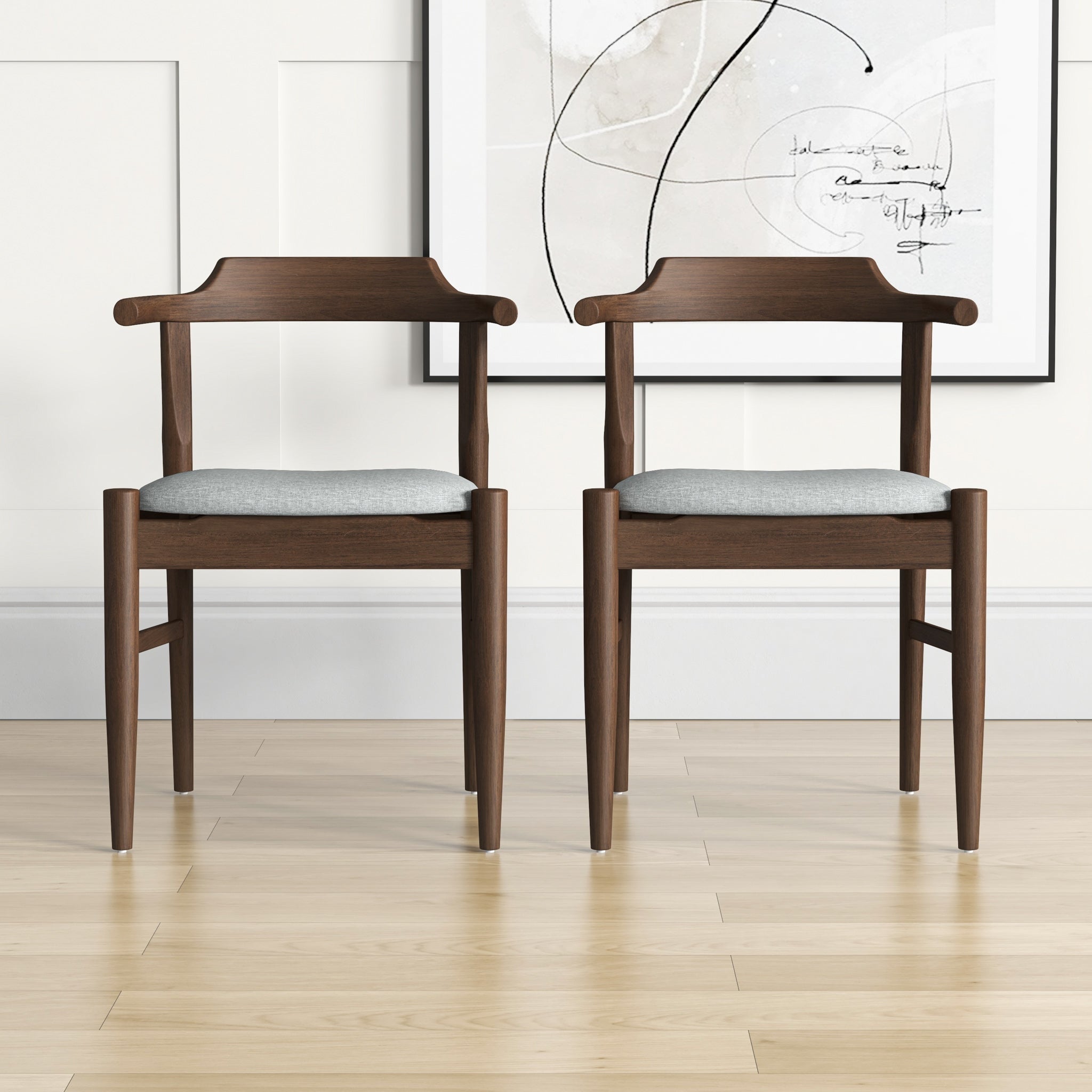 Zola Dining Chair Grey Fabric Set of 2 - MidinMod