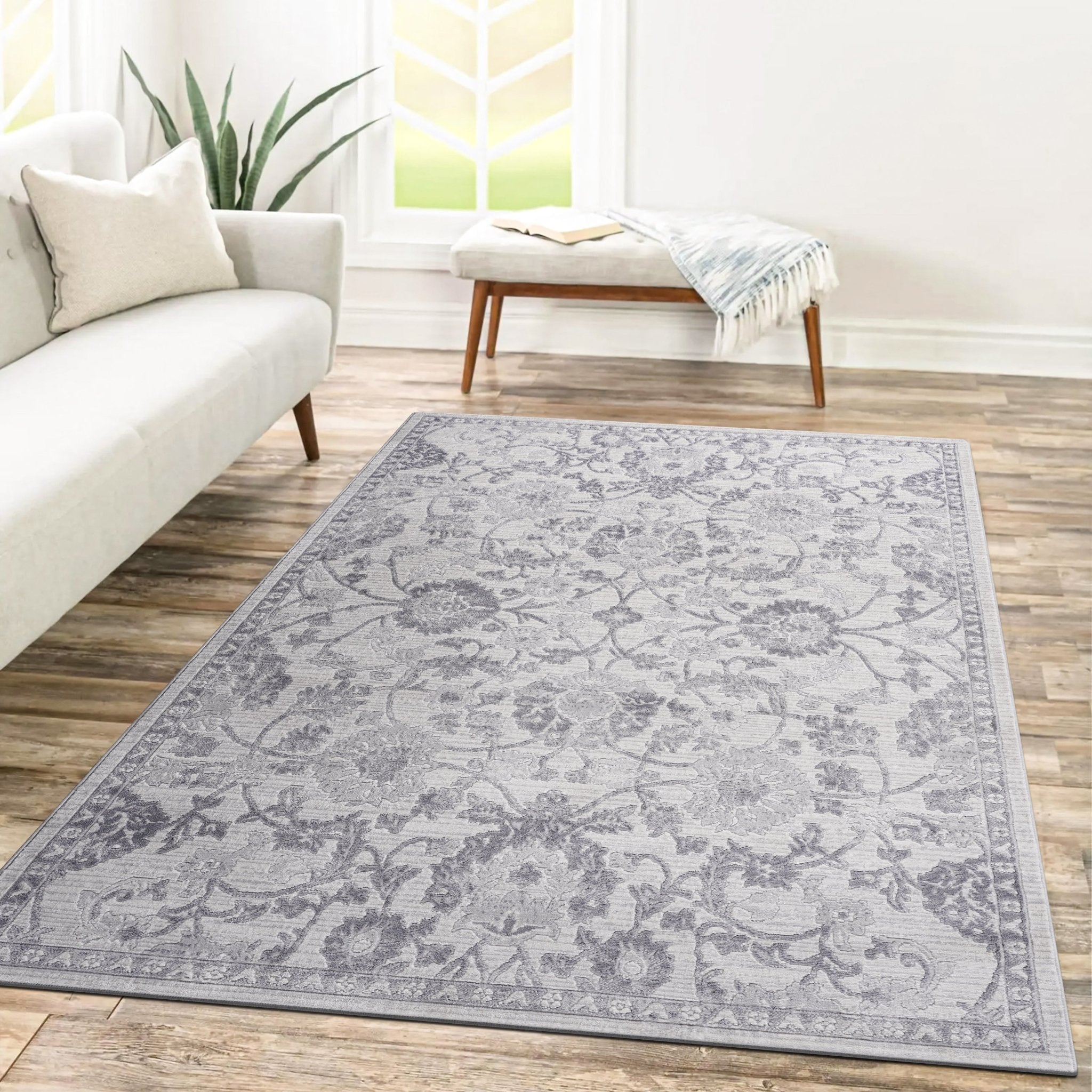 Marfi Grey - Silver Rug Size 6'7''x 9 - MidinMod