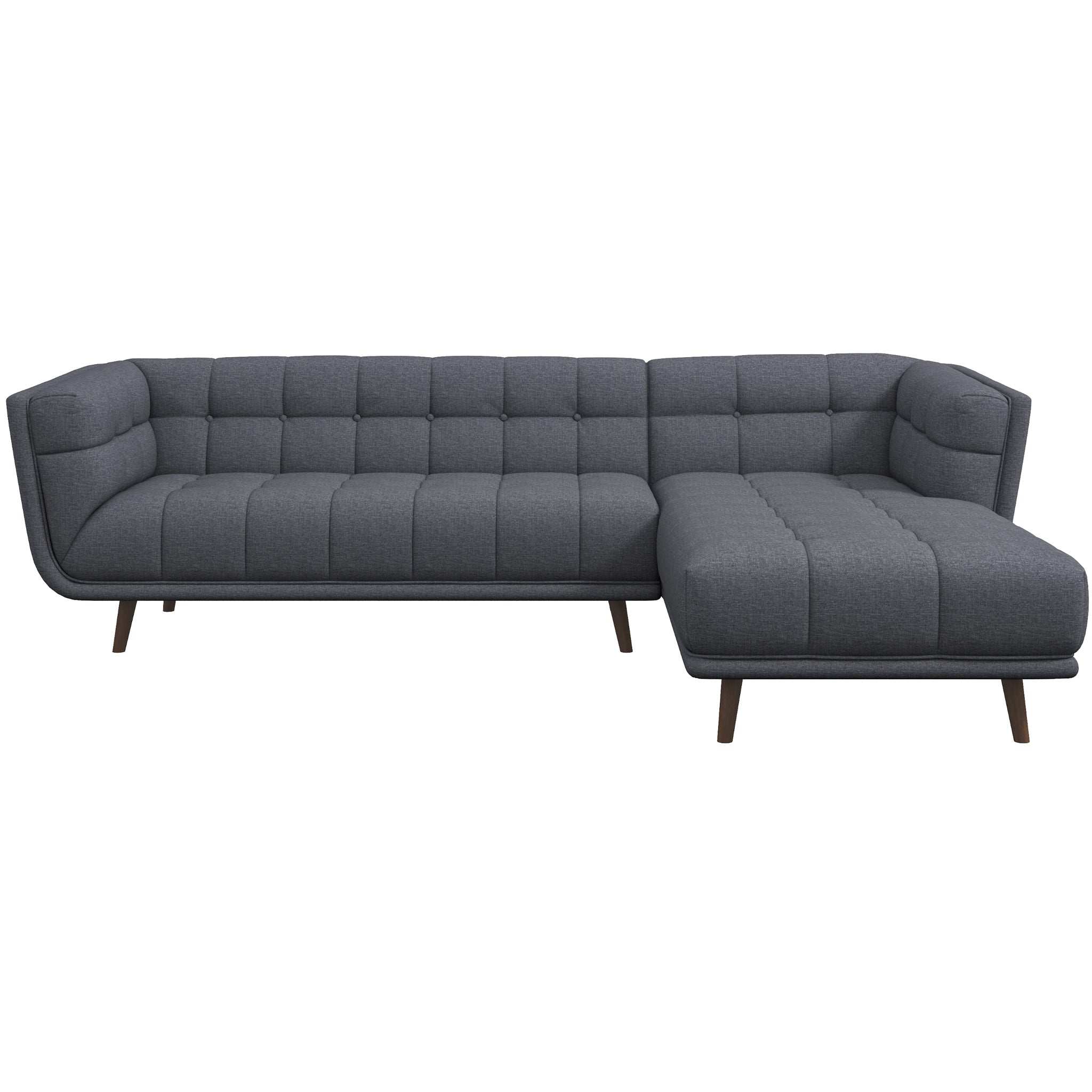 Kano Dark Gray Sectional Sofa Right Facing Chaise - MidinMod