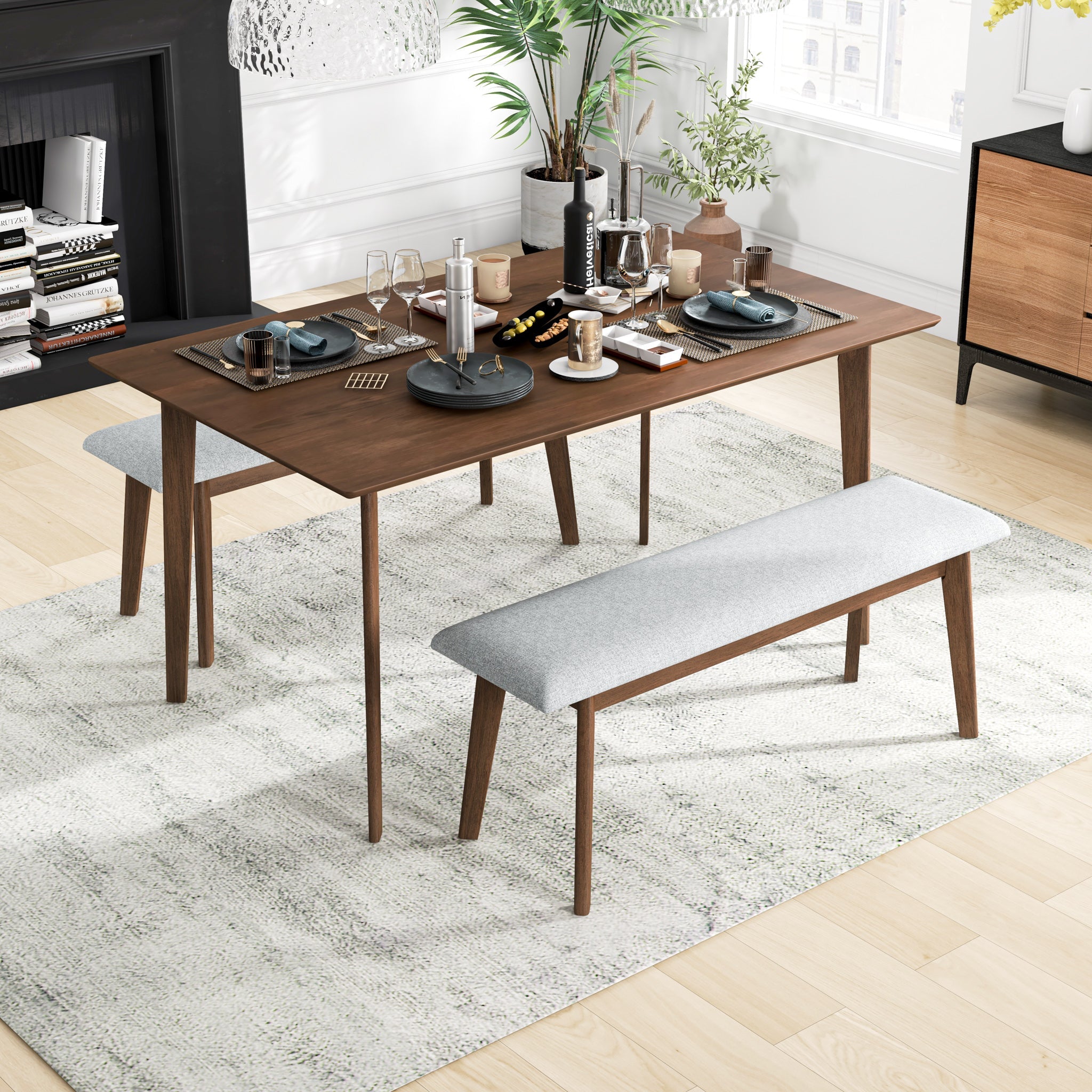 Abbott Walnut Large Dining Table - MidinMod