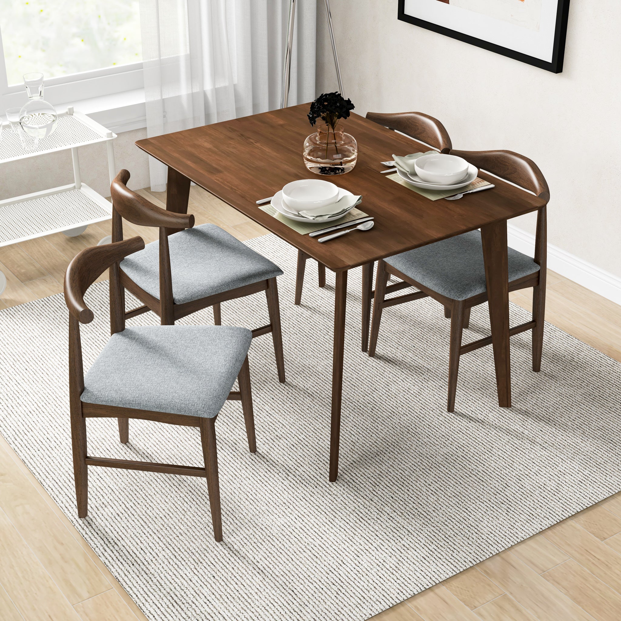 Abbott Walnut Small Dining Table - MidinMod