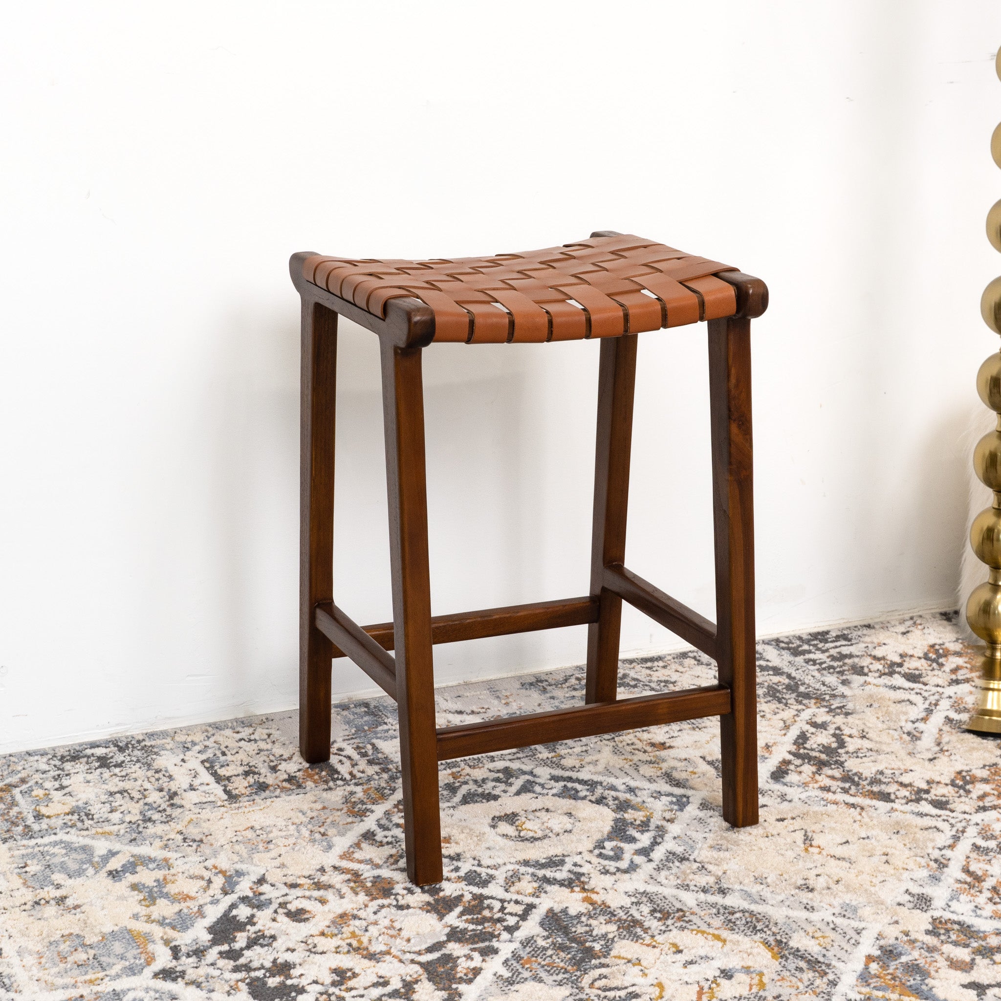 Andaman Tan Leather Counter Stool - MidinMod