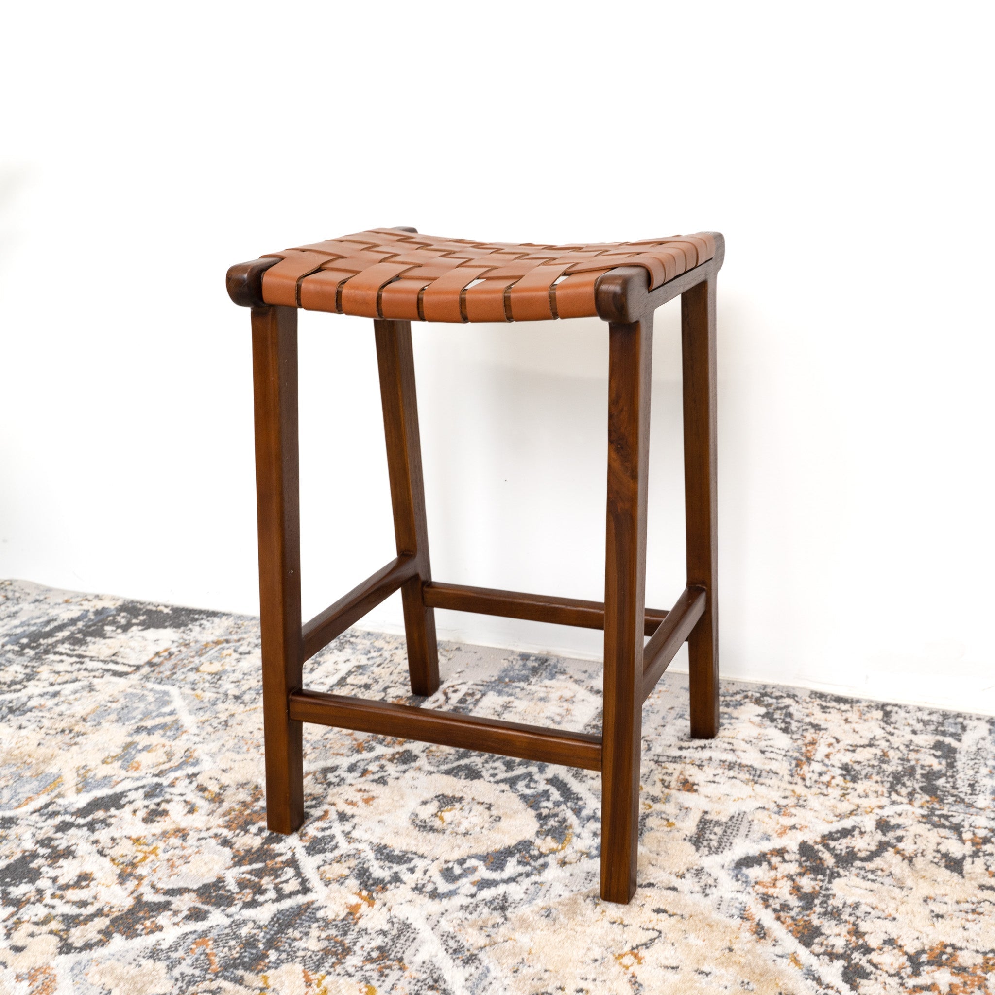 Andaman Tan Leather Counter Stool - MidinMod