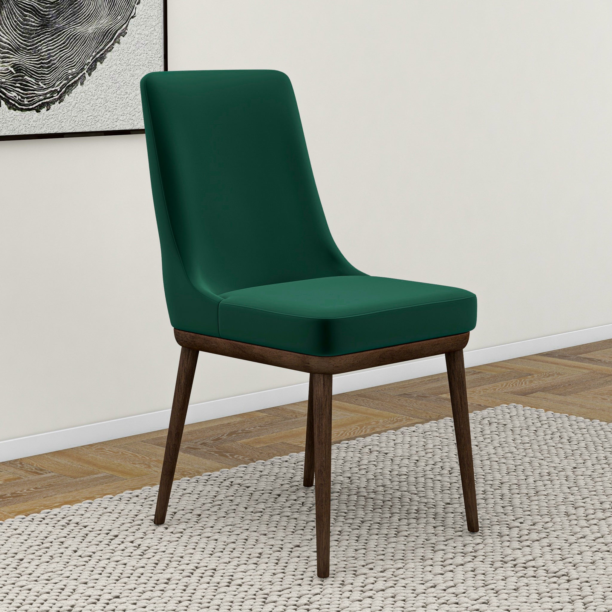 Brighton Dining Chair Emerald Green Velvet Set of 2 - MidinMod