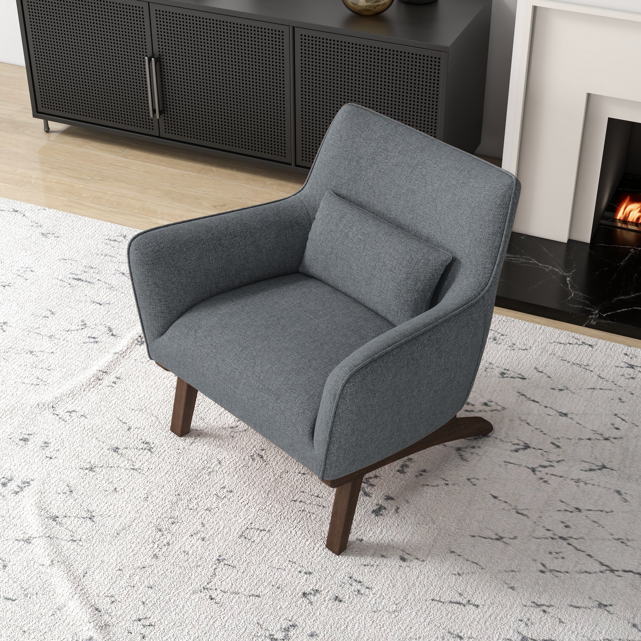 Casper Gray Linen Lounge Chair - MidinMod