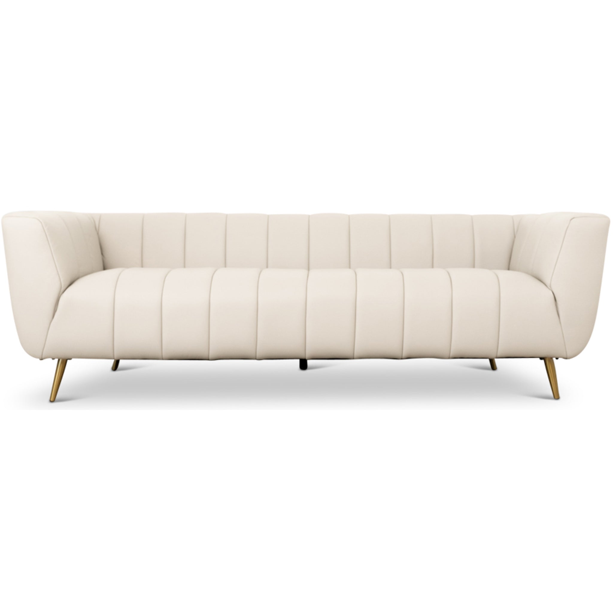 Clodine Cream Leather Sofa - MidinMod
