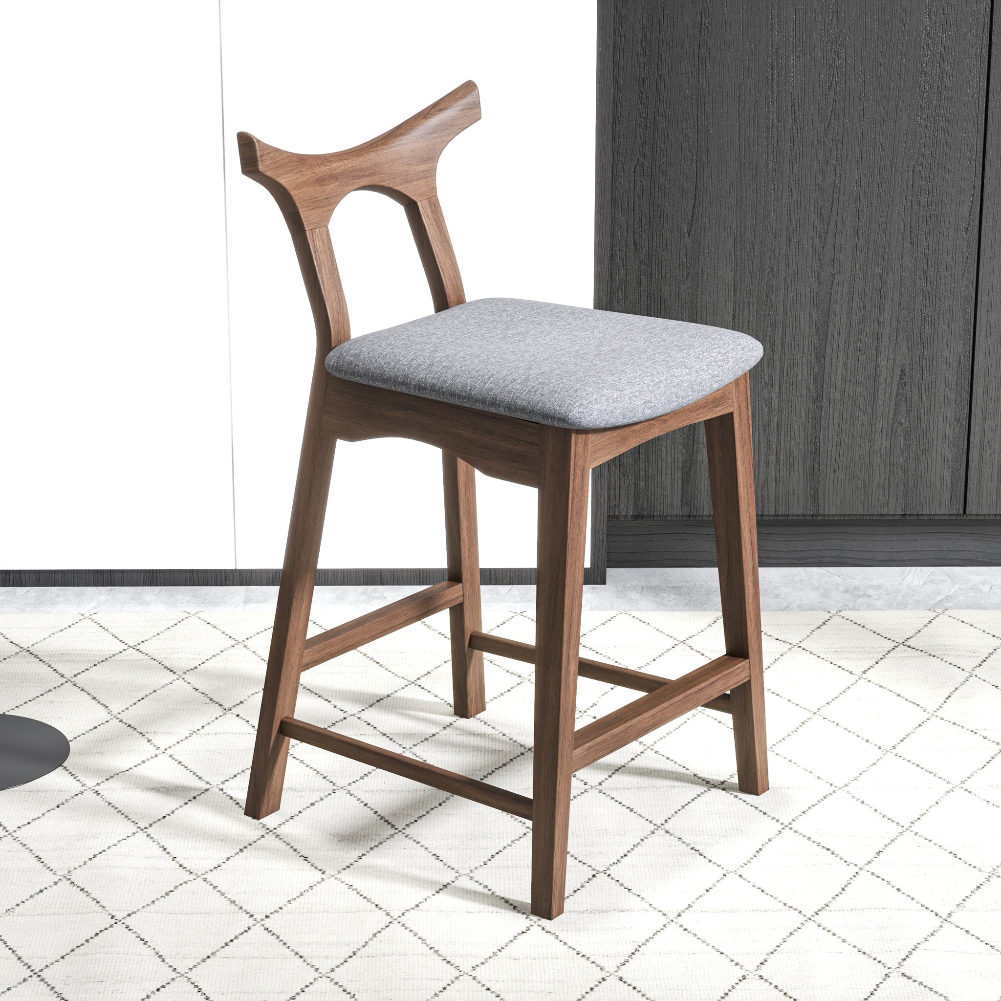 Dora 25" Dark Gray Counter Stool - Set of 2 - MidinMod