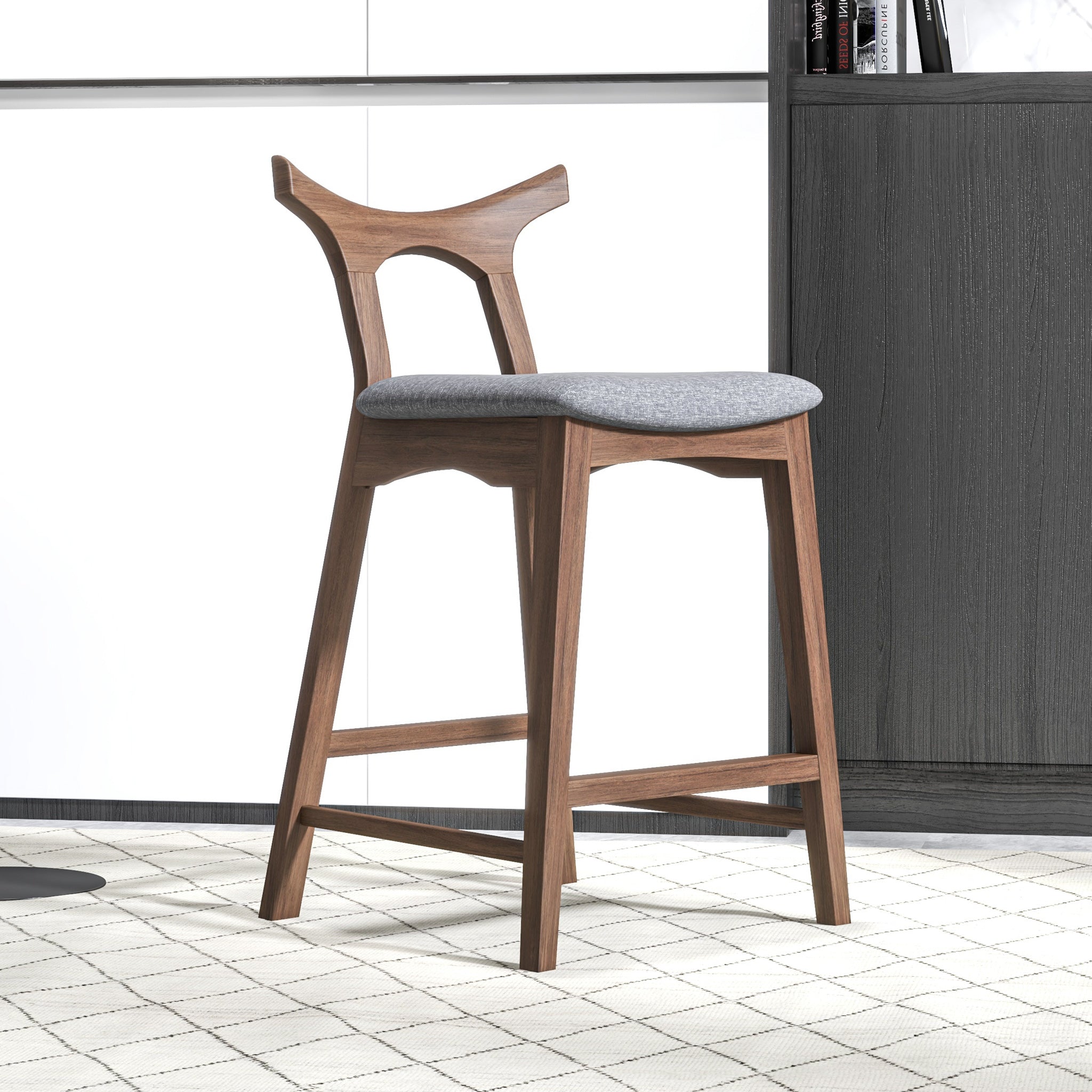 Dora 25" Dark Gray Counter Stool - Set of 2 - MidinMod