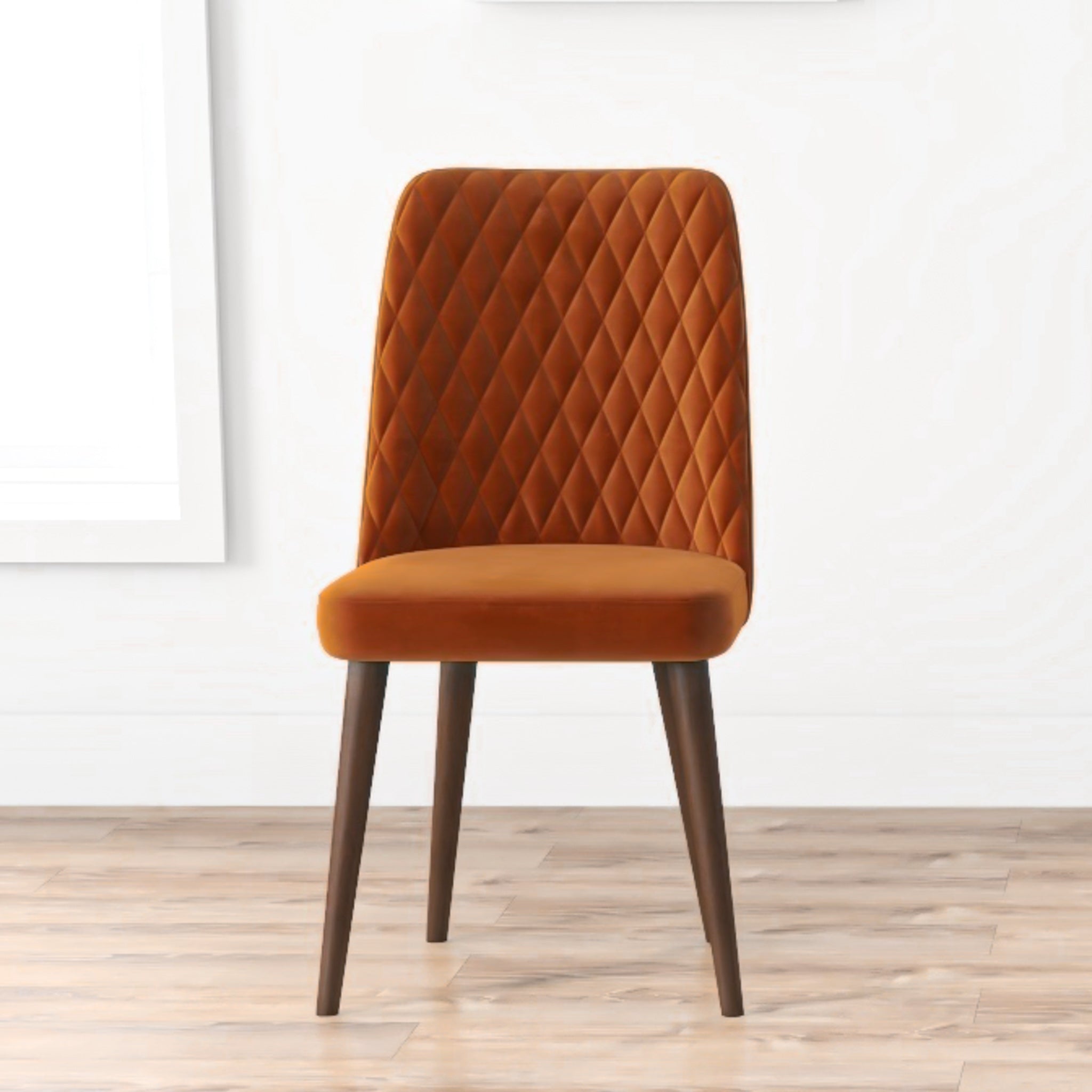 Evette Mid Century Modern Burnt Orange Dining Chair Set of 2 - MidinMod