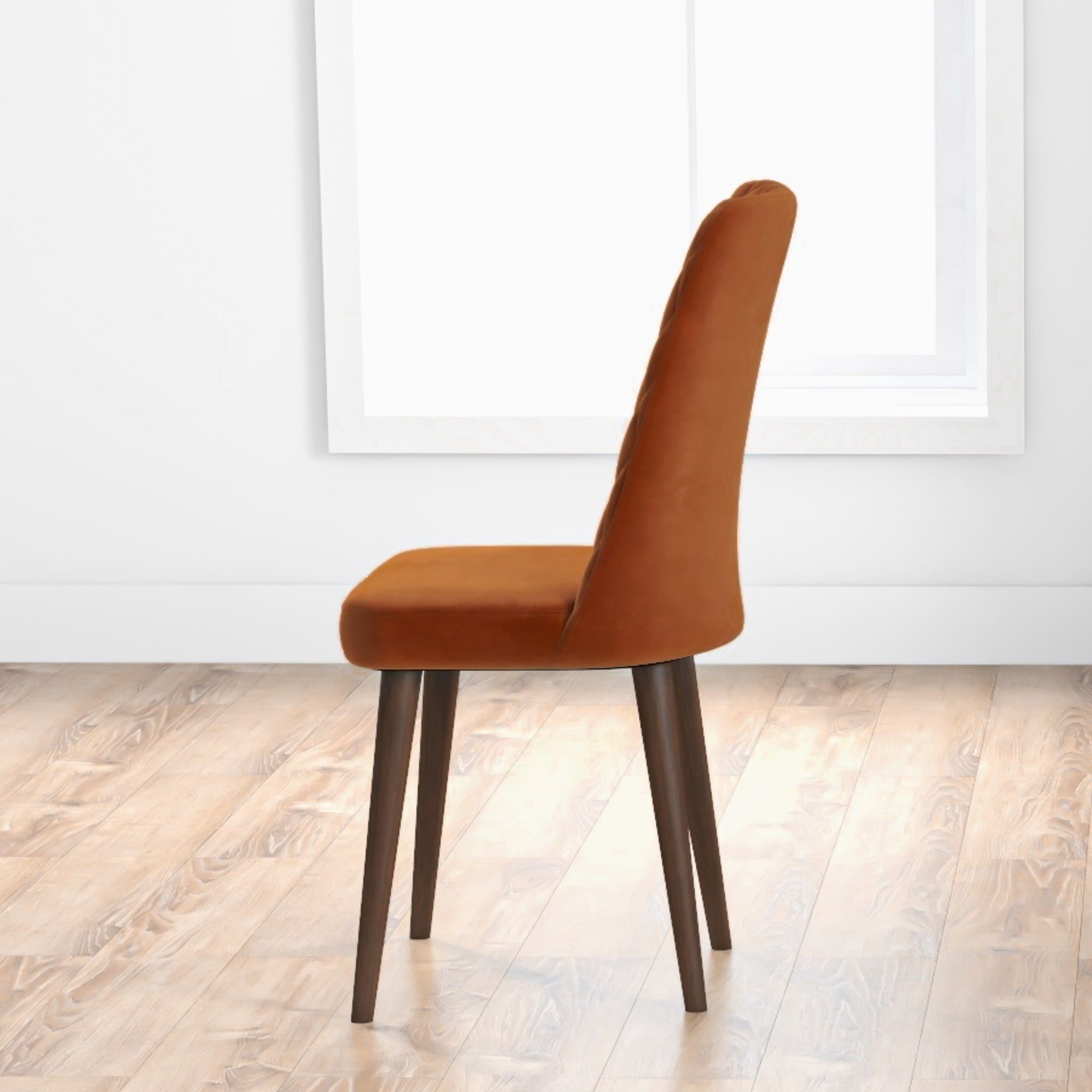 Evette Mid Century Modern Burnt Orange Dining Chair Set of 2 - MidinMod