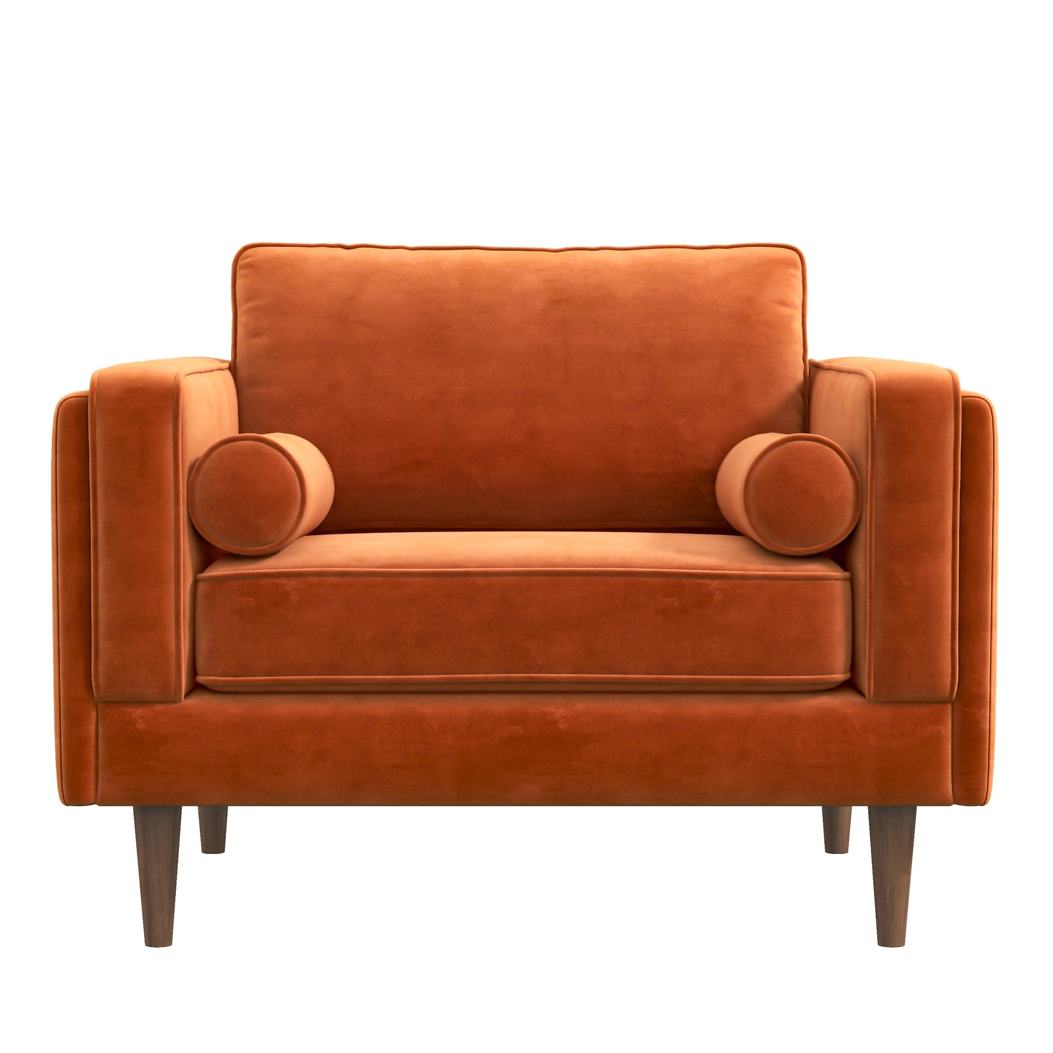 Fordham Burnt Orange Velvet Lounge Chair - MidinMod