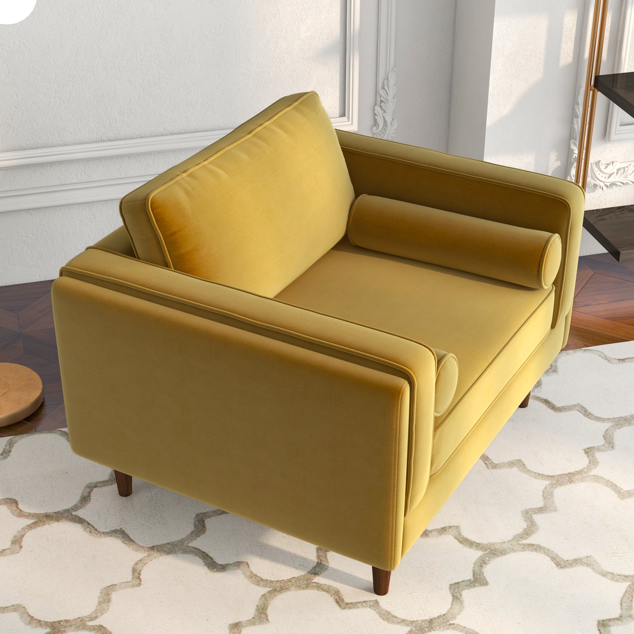 Fordham Gold Velvet Lounge Chair - MidinMod