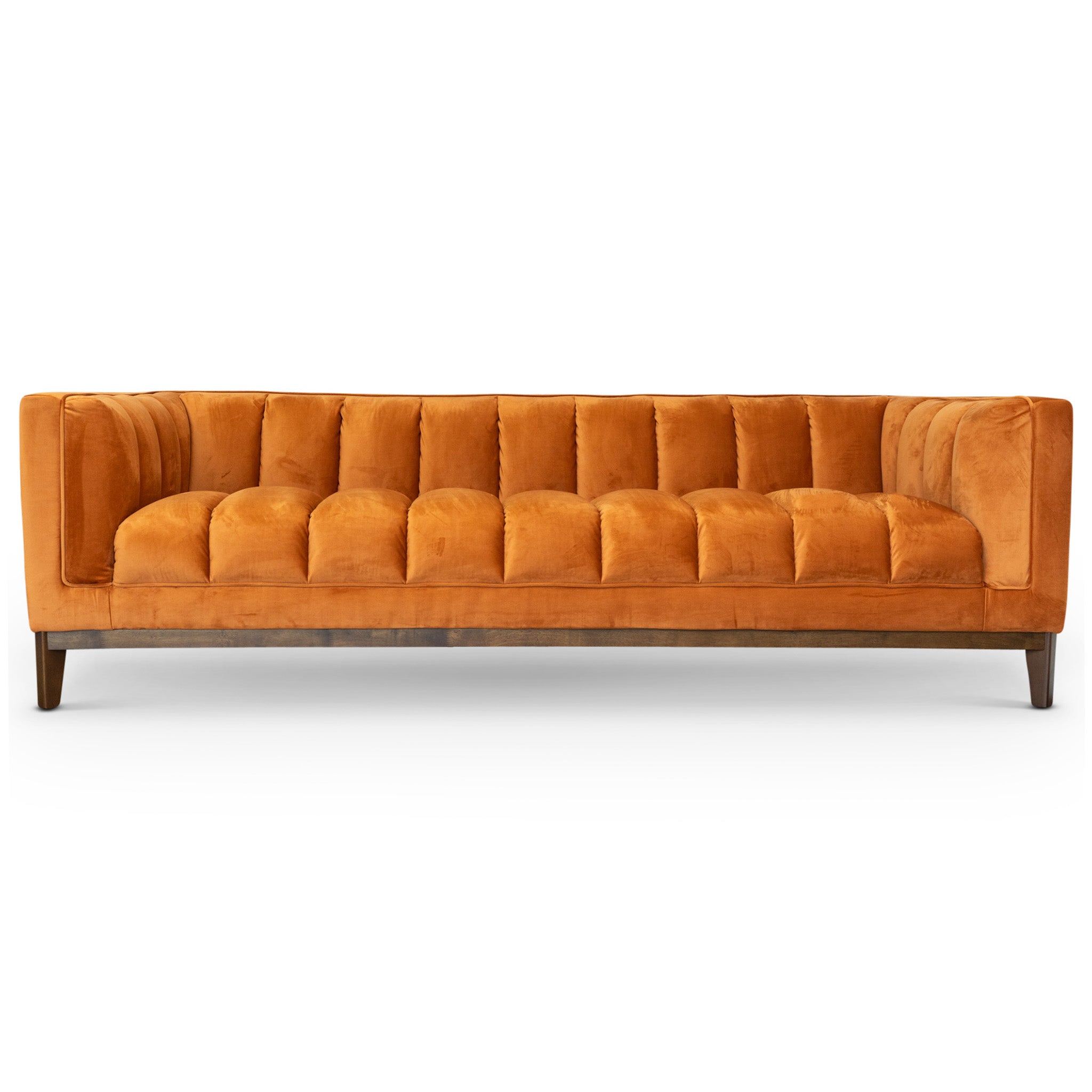 Jersey Orange Velvet Sofa - MidinMod