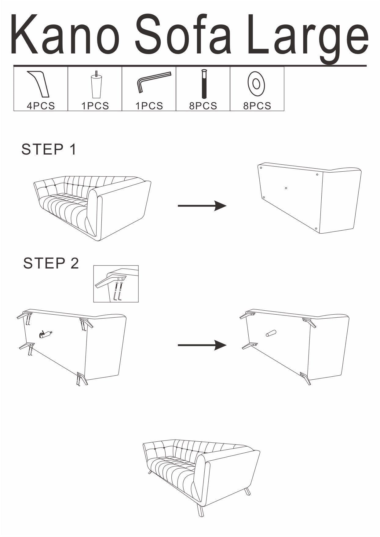 Kano Large Seaside Gray Fabric Sofa - MidinMod
