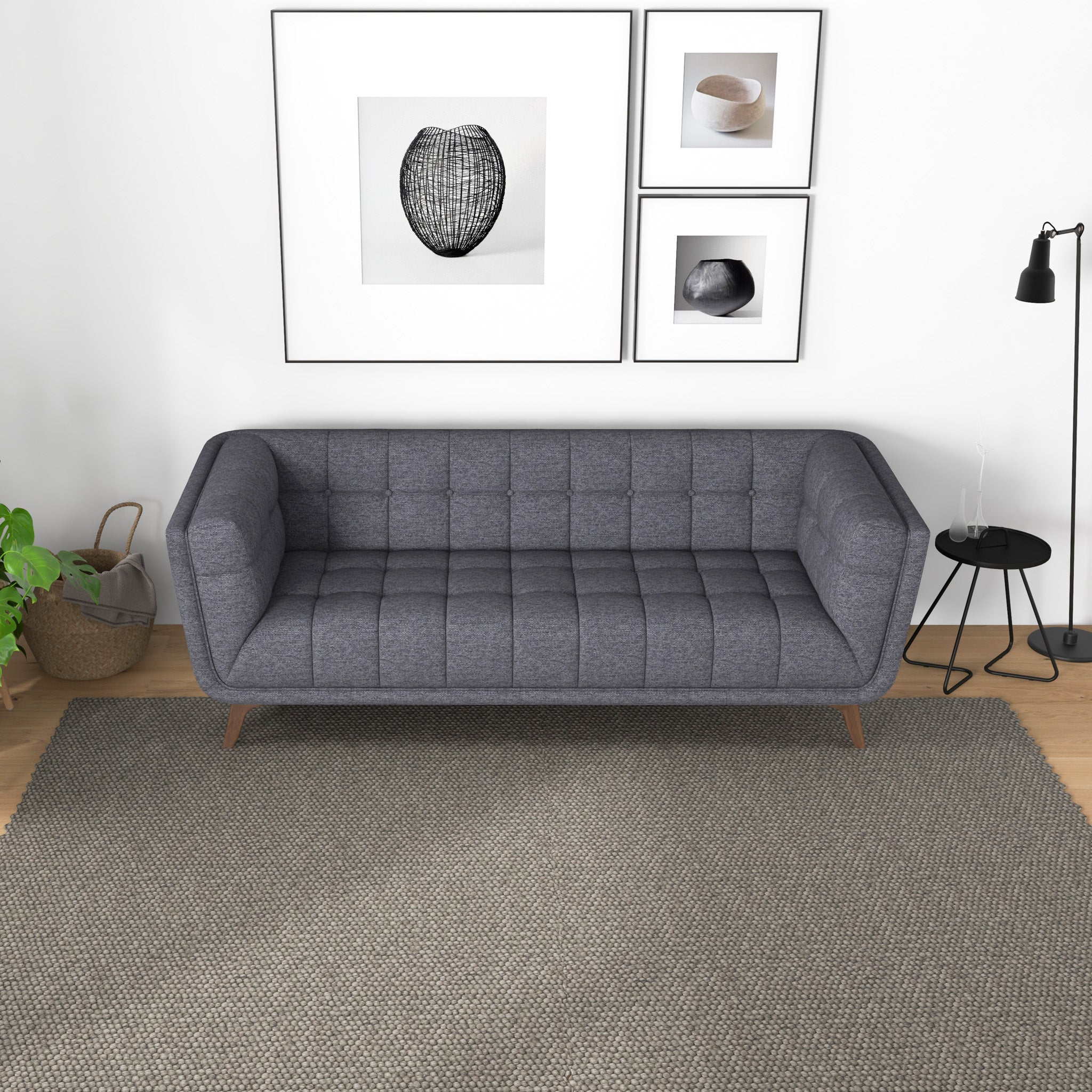 Kano Large Seaside Gray Fabric Sofa - MidinMod