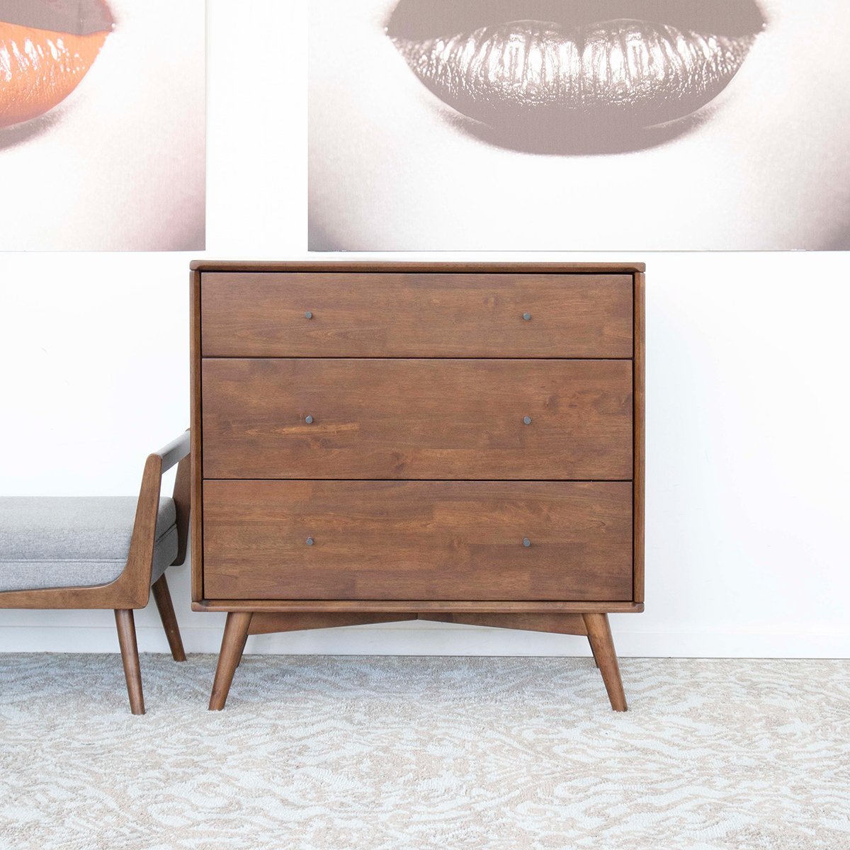 Noak Mid Century Modern Dresser 3 Drawer - MidinMod