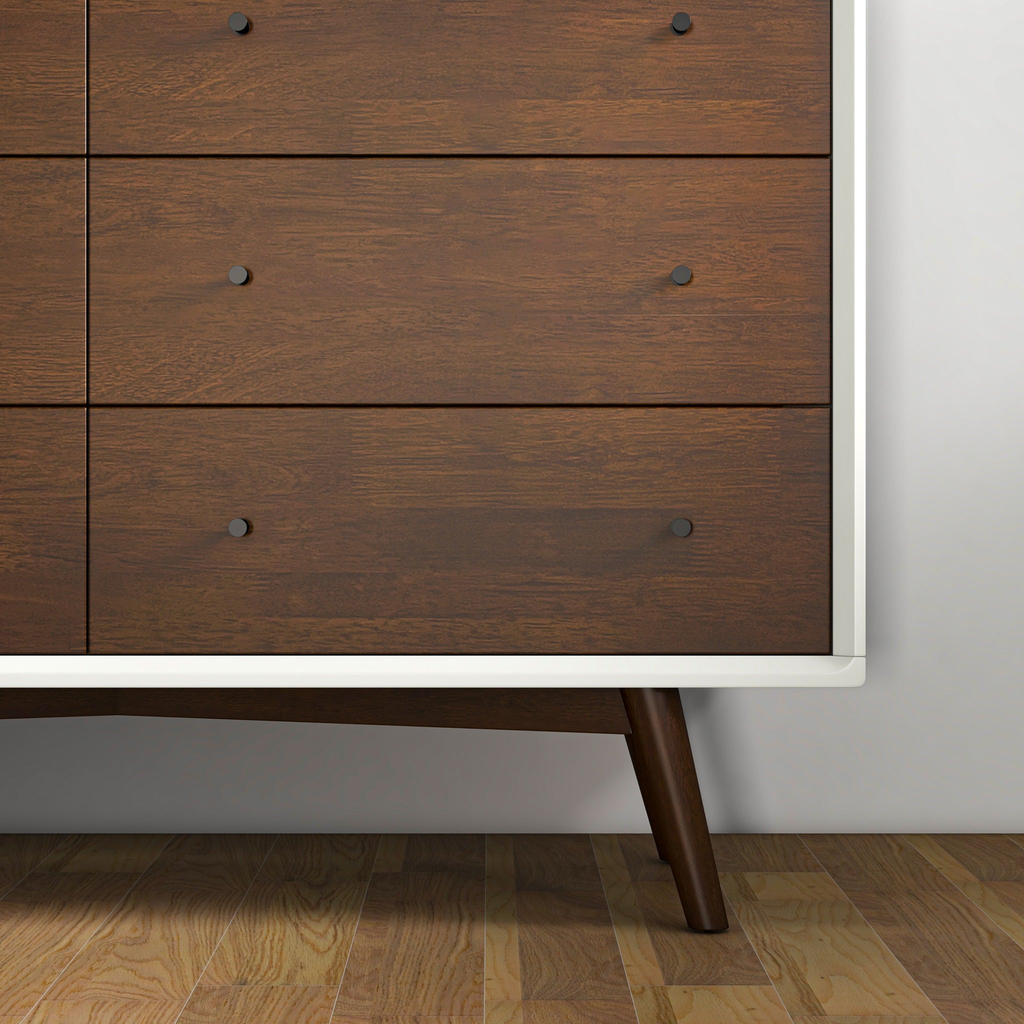 Noak White Mid Century Modern Dresser 6 Drawer - MidinMod