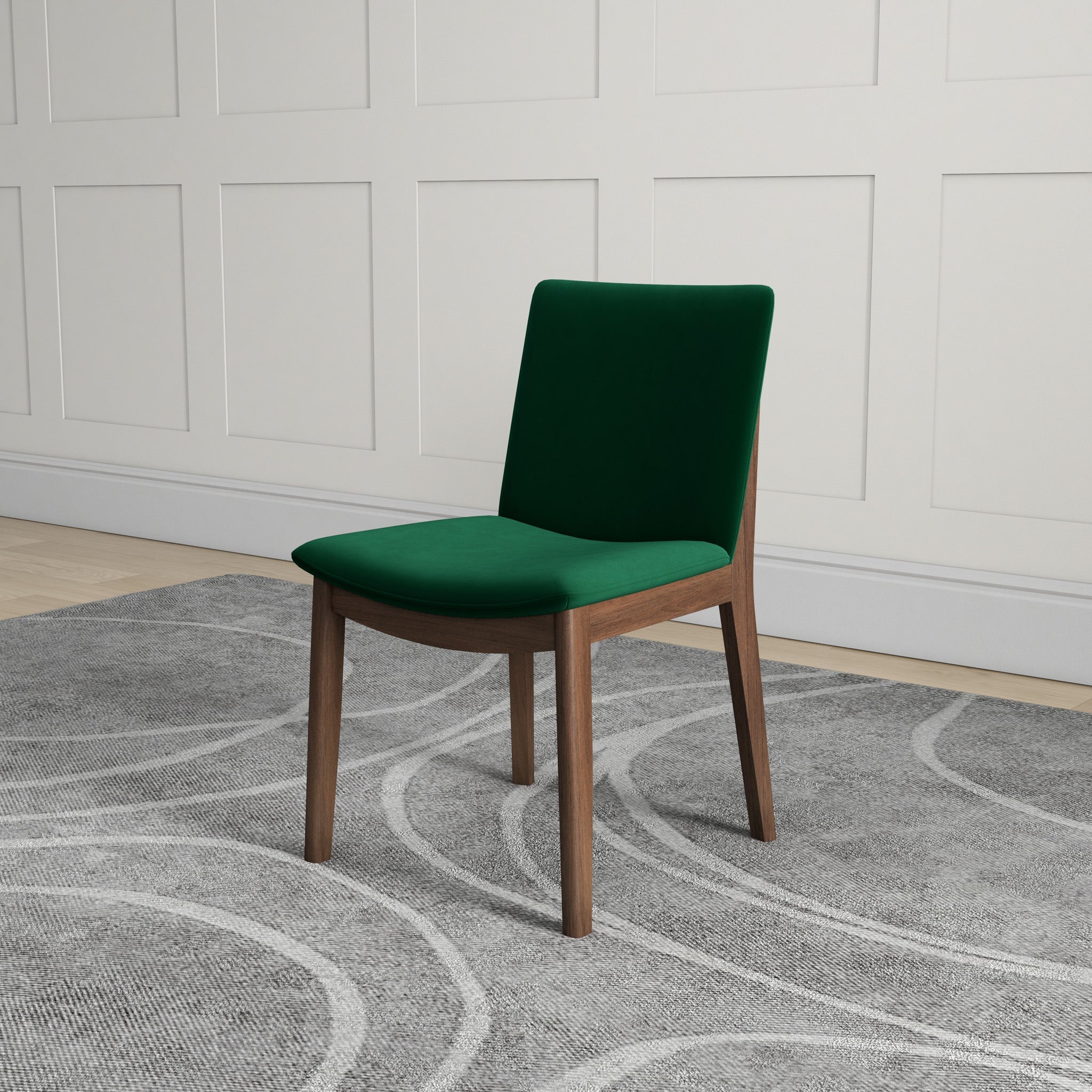Virginia Mid-Century Modern Scandinavian Dining Chair with Velvet Upholstery - MidinMod