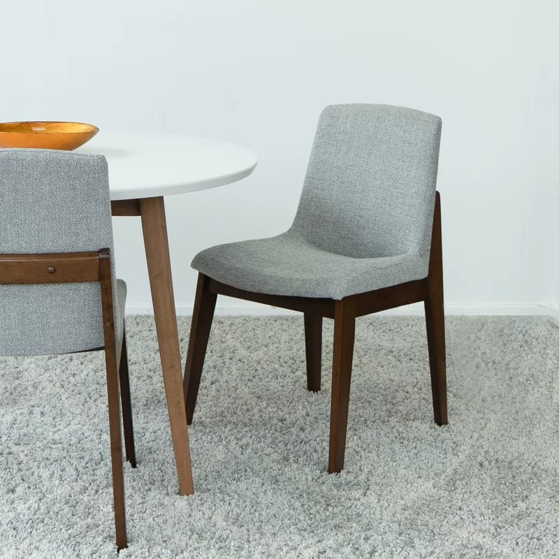 Grey and white fabric dining online chairs