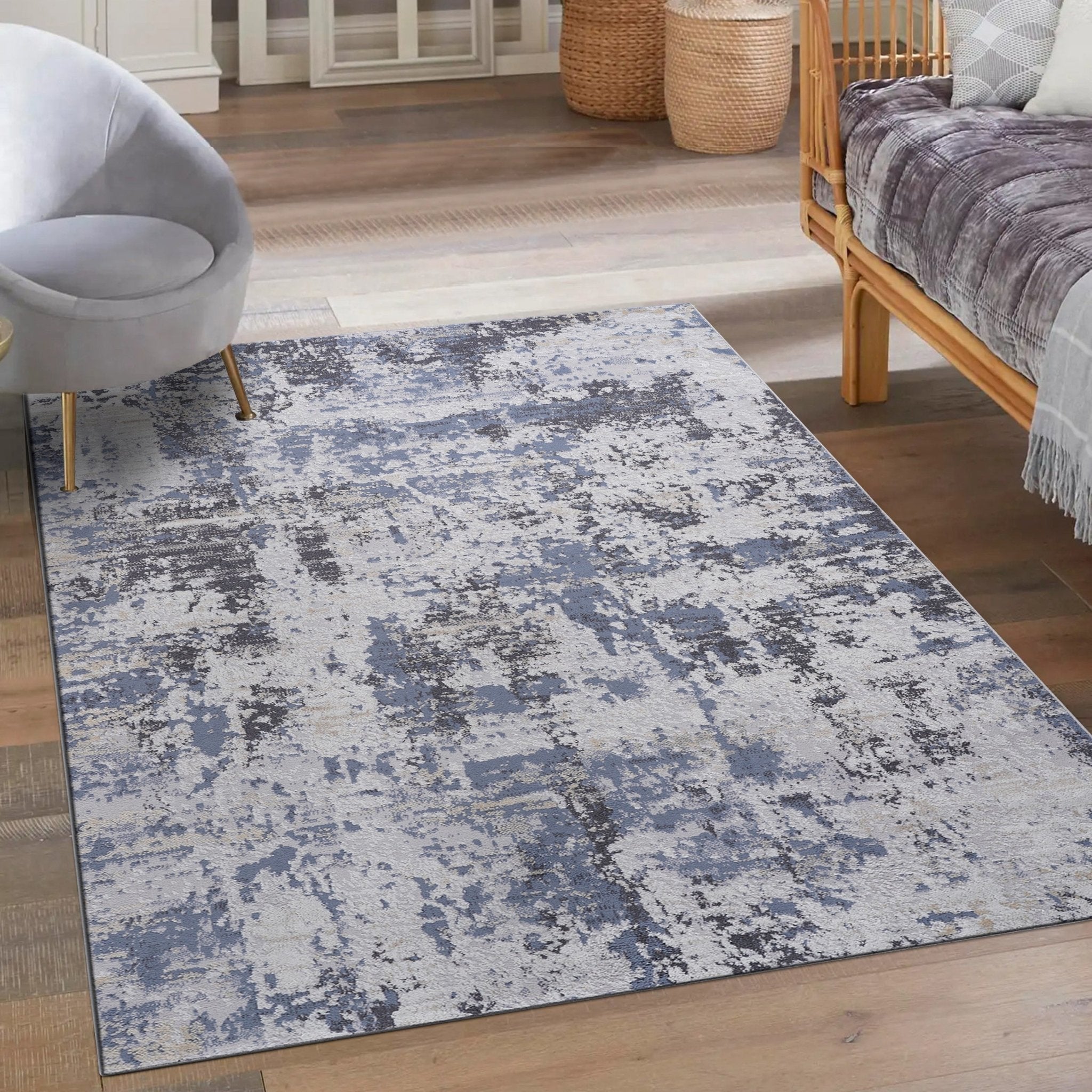Payas Grey Denim Rug Size 5'3'' x 7'6" | Mid in Mod | Houston TX | Best Furniture stores in Houston