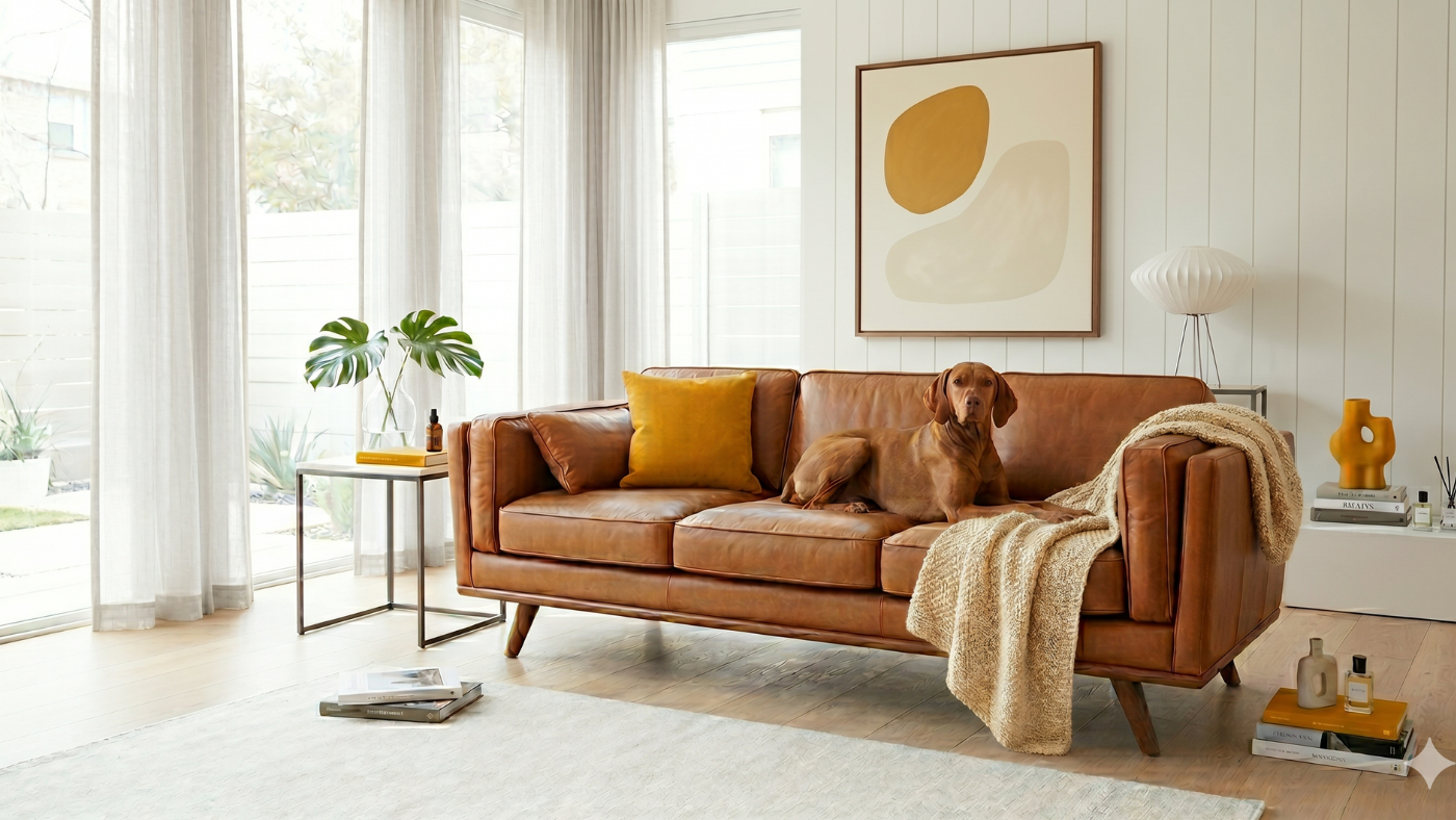 leather sofa