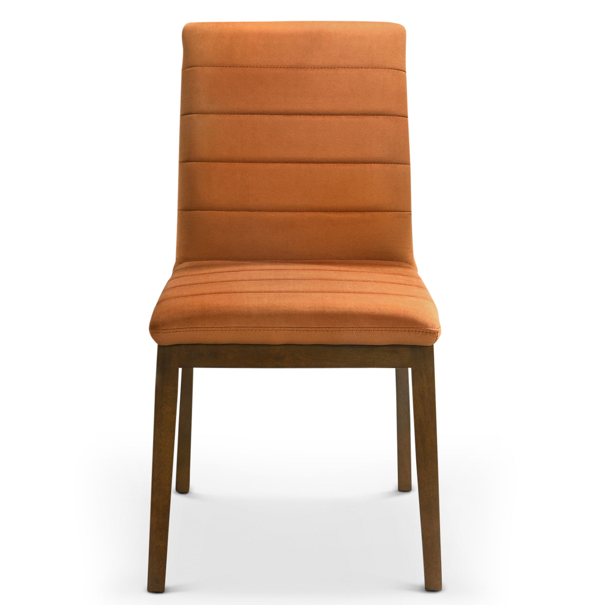 Isley Burnt Orange Velvet Dining Chair Set of 2 - MidinMod