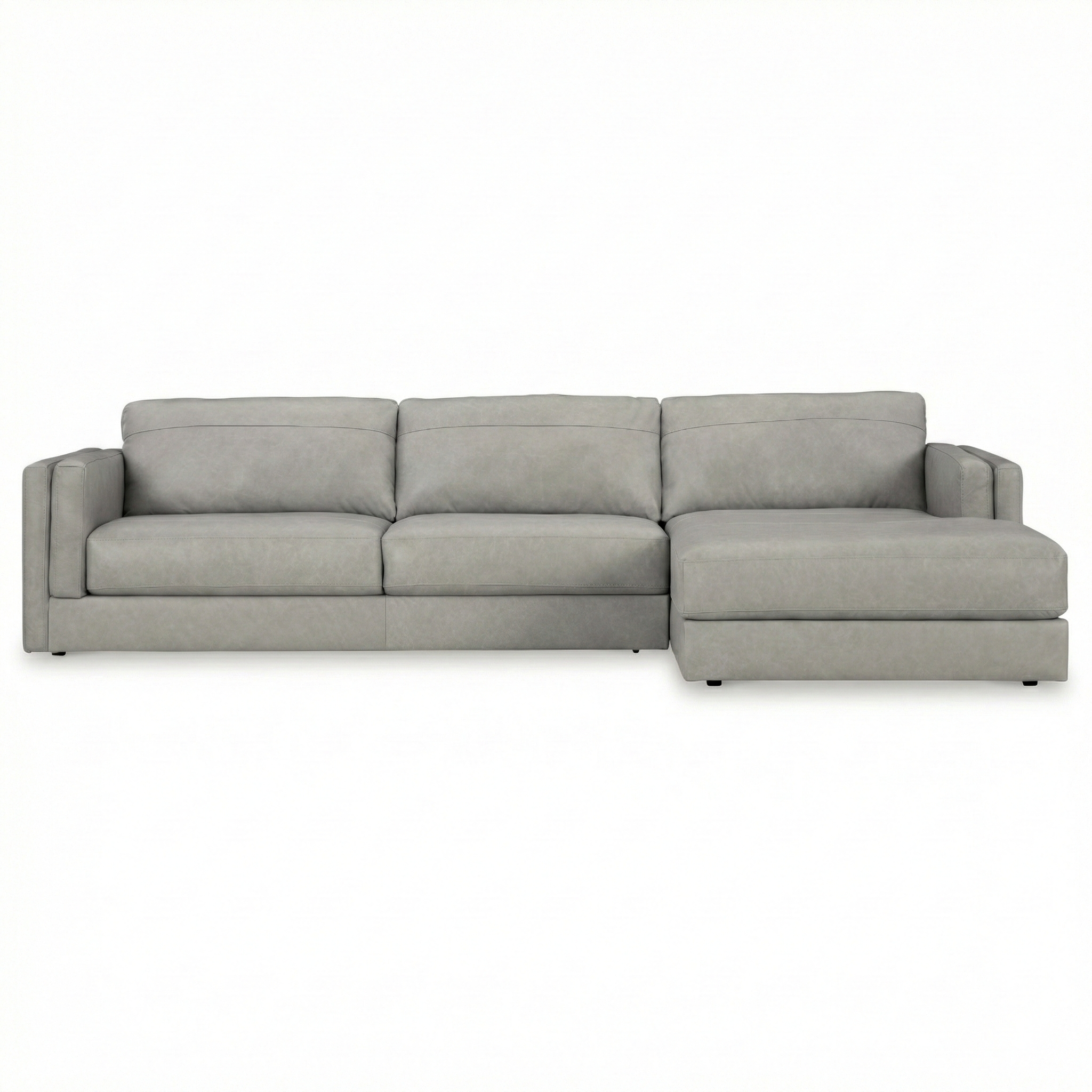 Amiata Right Facing Leather Sectional with Chaise