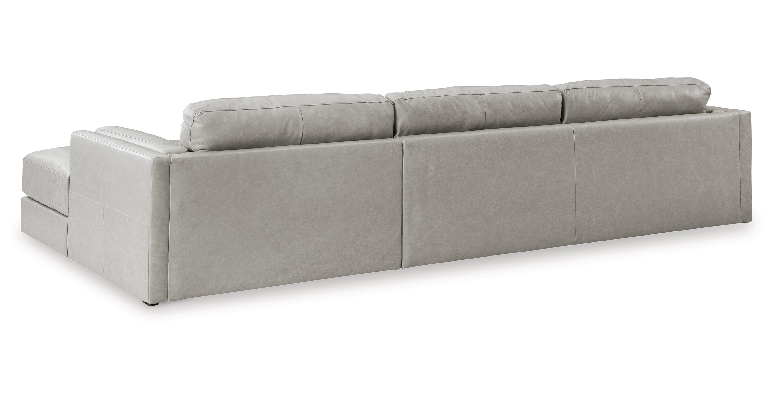 Amiata Right Facing Leather Sectional with Chaise