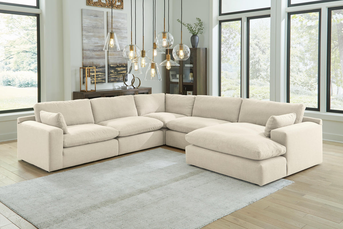 Elyza 5-Piece Sectional with Chaise - Right-Arm Chaise