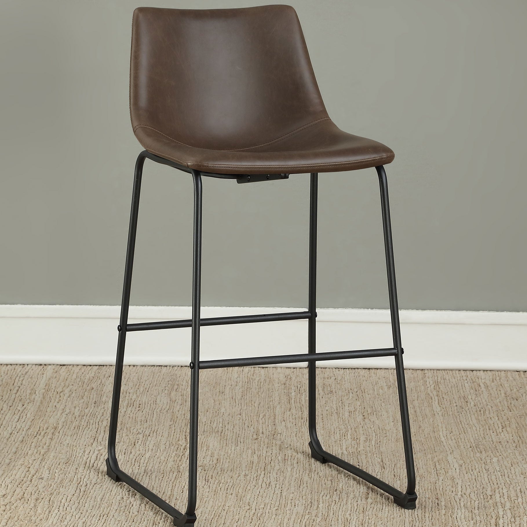 Michelle Upholstered Bar Chair Brown (Set of 2)