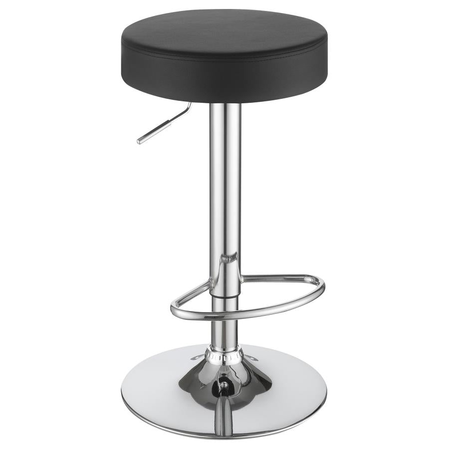 Ramses 29-inch Adjustable Bar Stool Chrome and Black