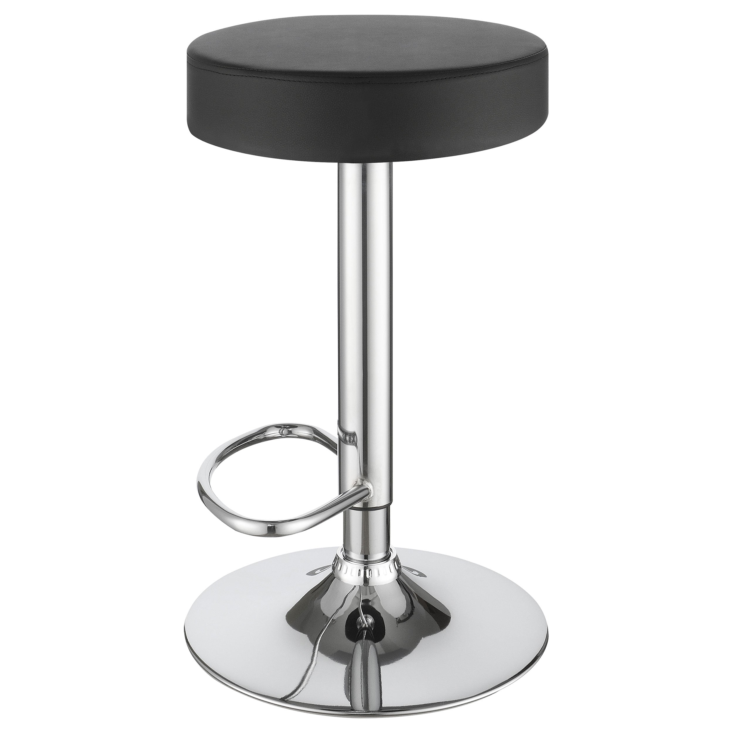 Ramses 29-inch Adjustable Bar Stool Chrome and Black