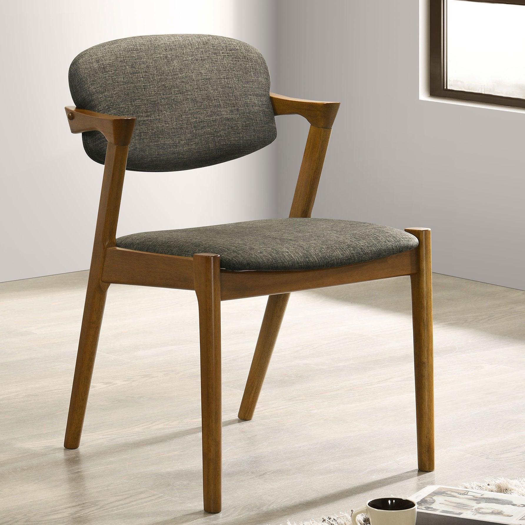 Malone Padded Wood Dining Arm Chair Dark Walnut (Set of 2)