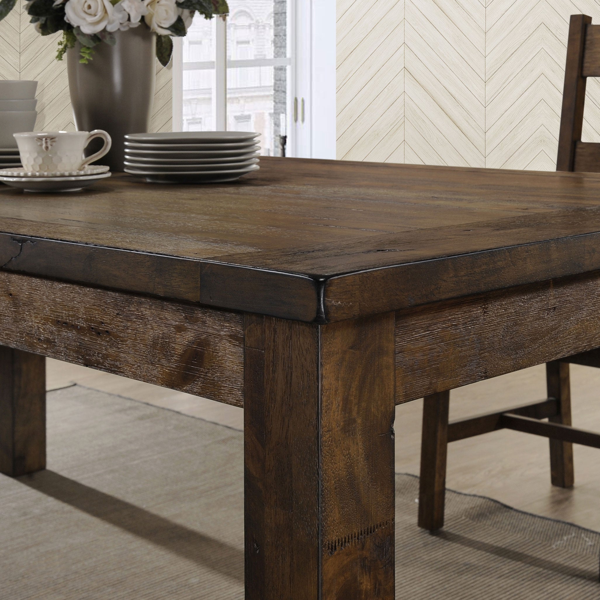 Coleman Rectangular 79-inch Dining Table Rustic Golden Brown