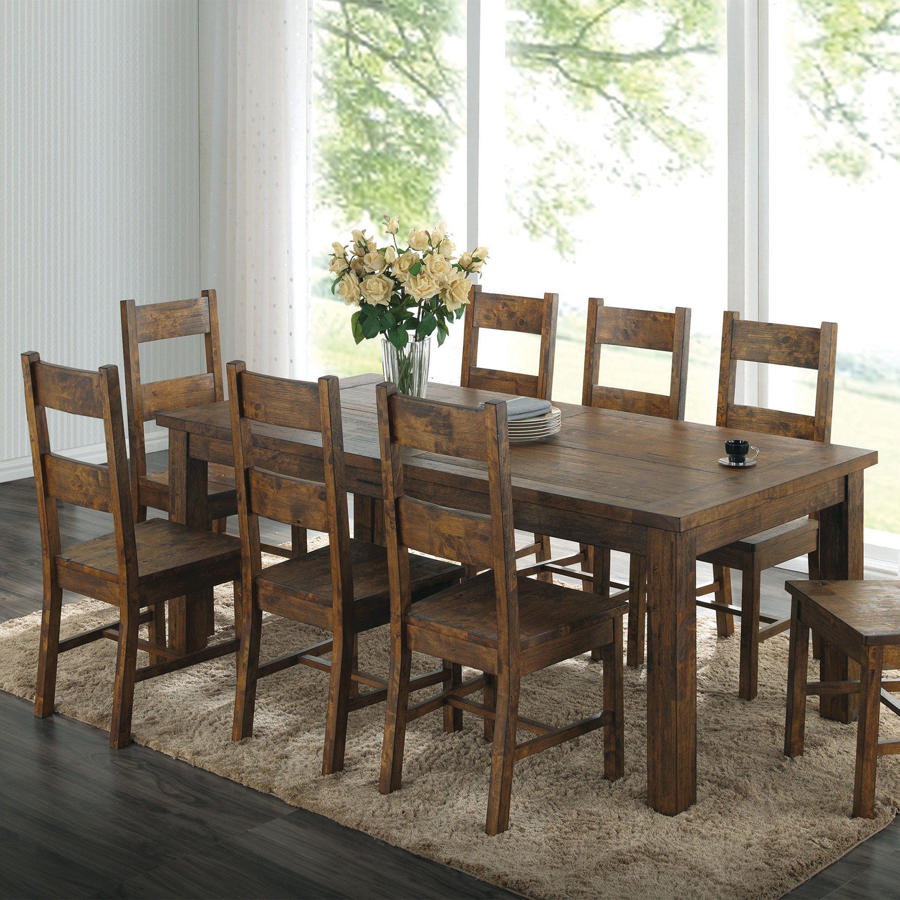 Coleman Rectangular 79-inch Dining Table Rustic Golden Brown
