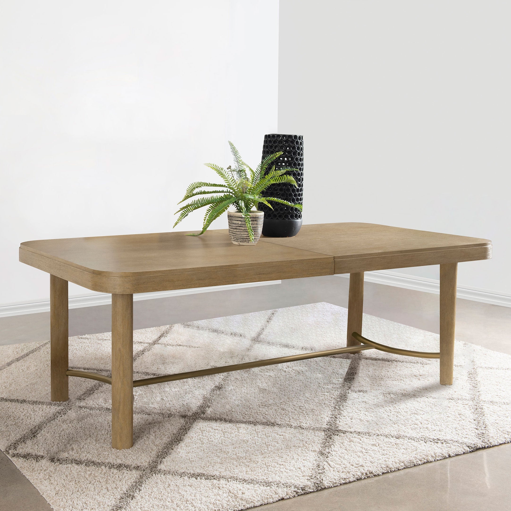 Arini 104-inch Extension Leaf Dining Table Sand Wash